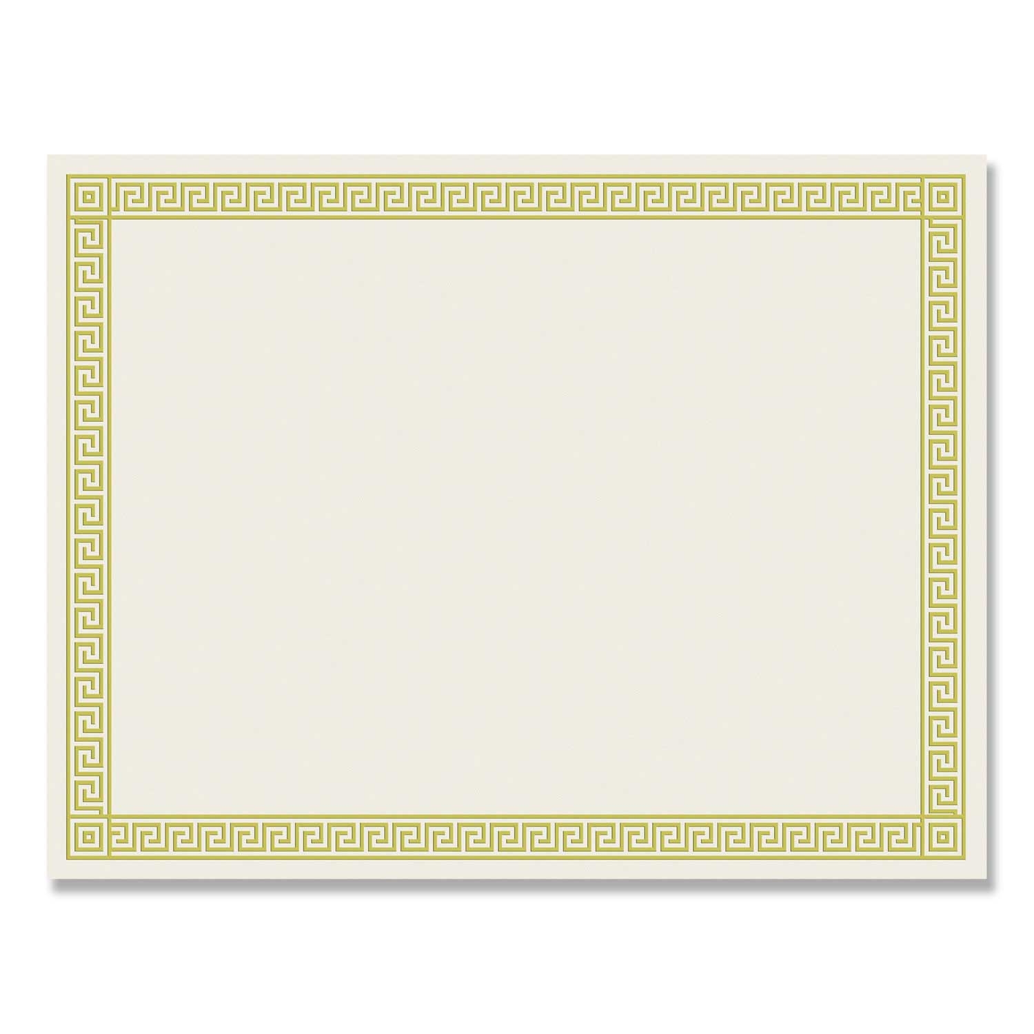 Great Papers Ivory and Gold Channel Border Foil Certificate, 8.5 x 11 inch -- 12 per case