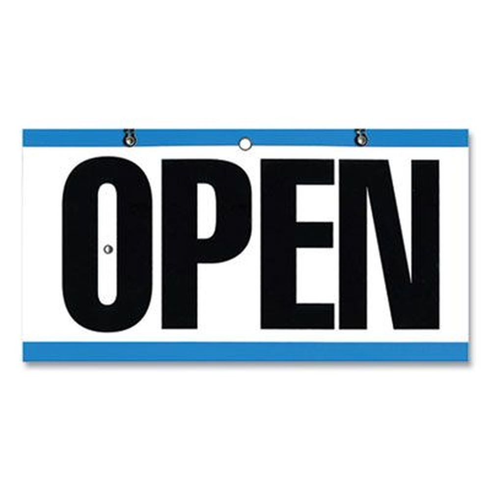 COSCO Blue/White/Black Open/Closed Outdoor Sign, 11.6 x 6 inch