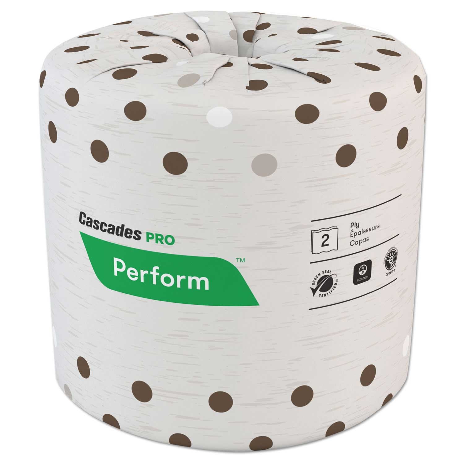 Cascades PRO Perform White 2 Ply Septic Safe Standard Bath Tissue, 4.25 x 4 inch - 400 per roll -- 80 rolls per case