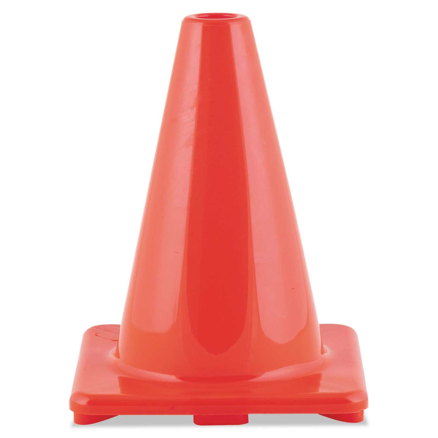 Champion Sports Orange Hi Visibility Flexible Vinyl Cone, 6 inch Tall