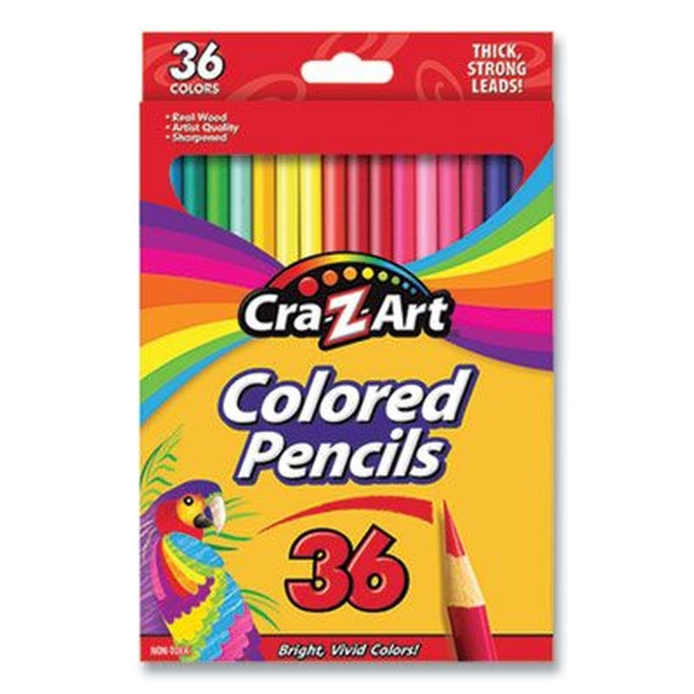 Cra-Z-Art Colored Pencils - Assorted Lead/Barrel Colors -- 36 per box