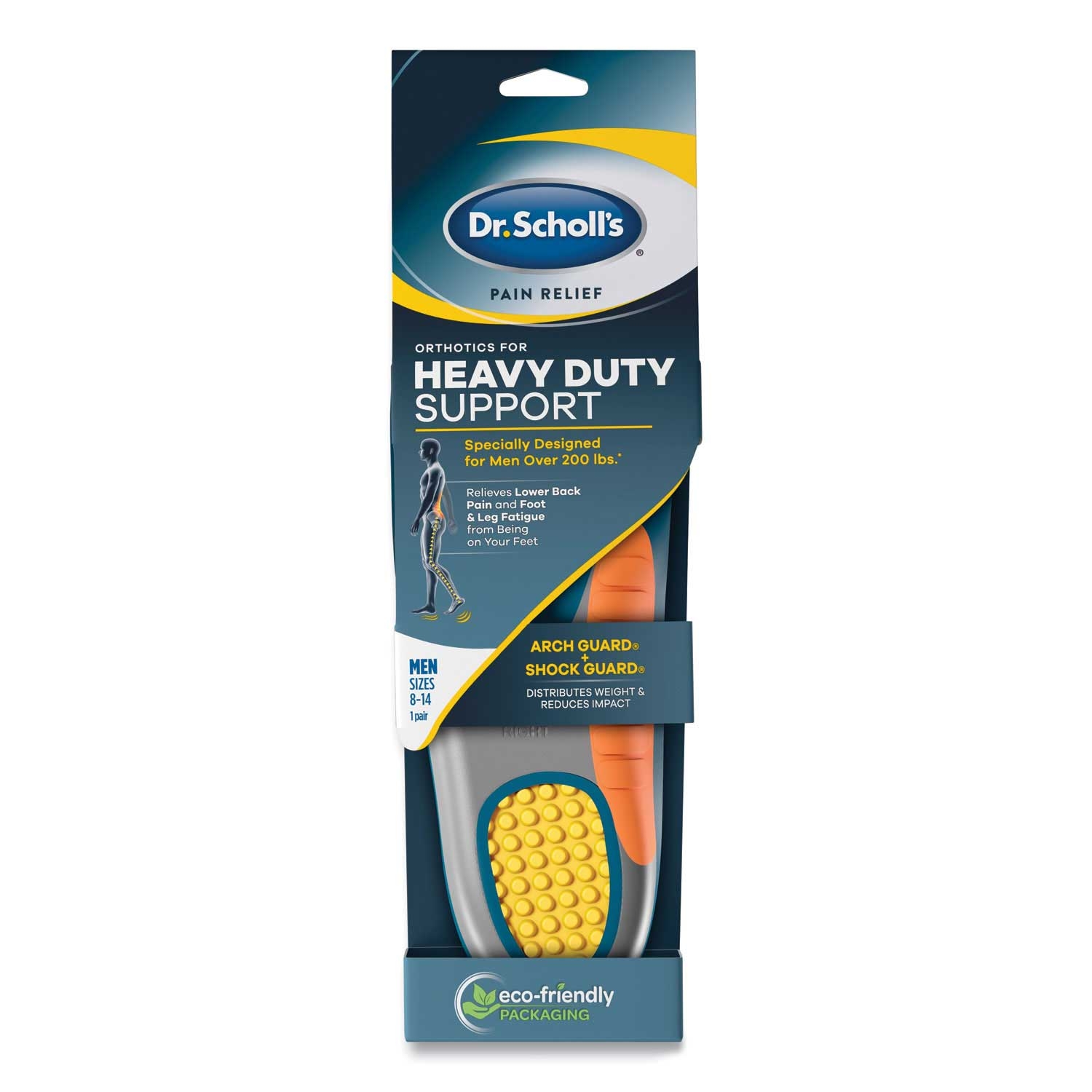 Dr Scholls Pain Relief Orthotic Heavy Duty Support Insoles for Men Sizes 8 To 14 -- 1 pair