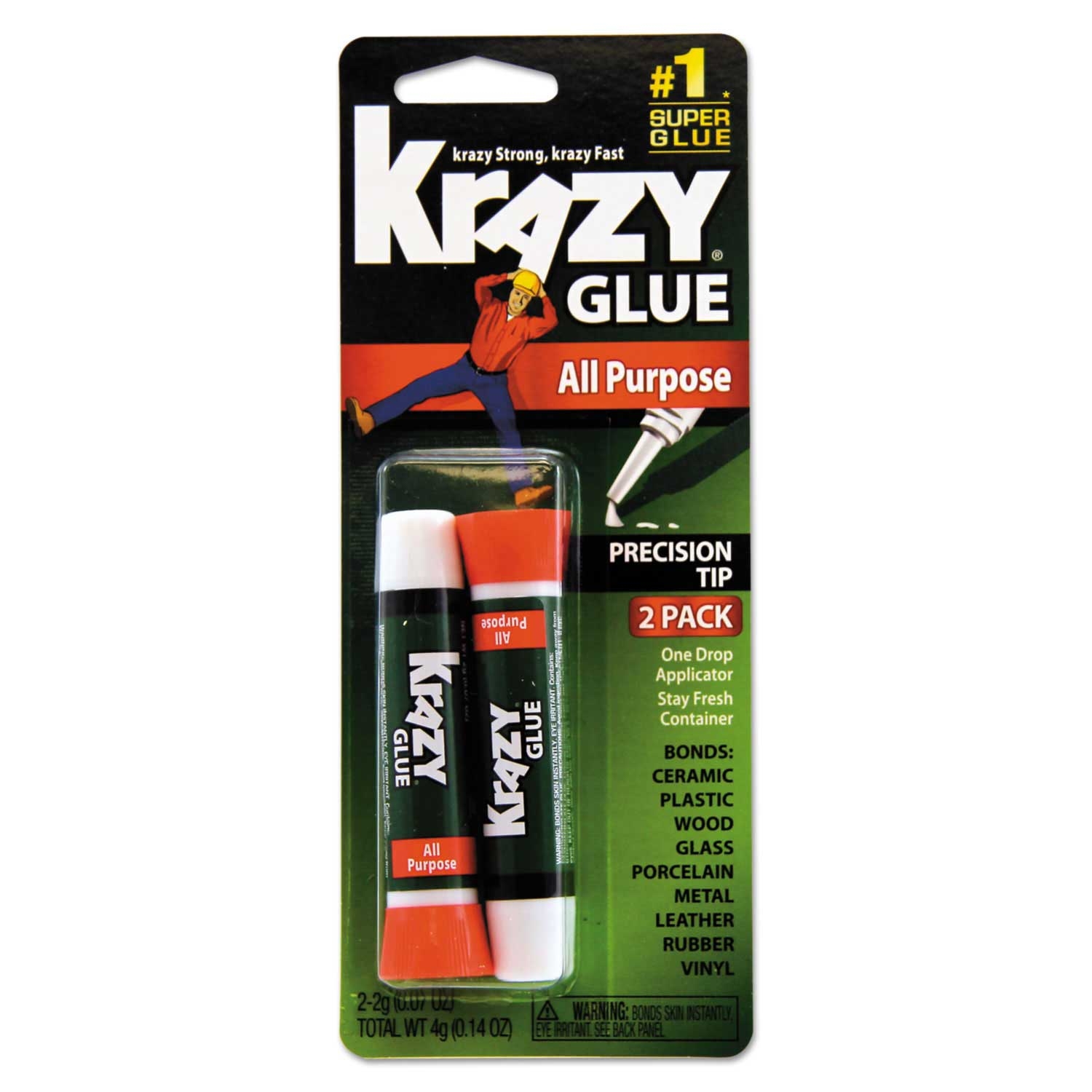 Krazy Glue All Purpose Krazy Glue, 0.07 Ounce -- 2 per case