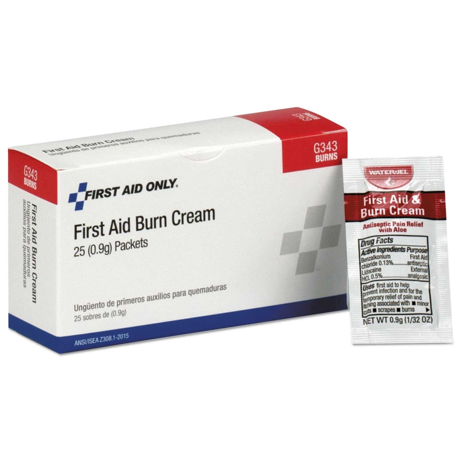 First Aid Only 24 Unit Ansi Class A Plus Burn Cream Refill - 25 per box -- 1 box per case