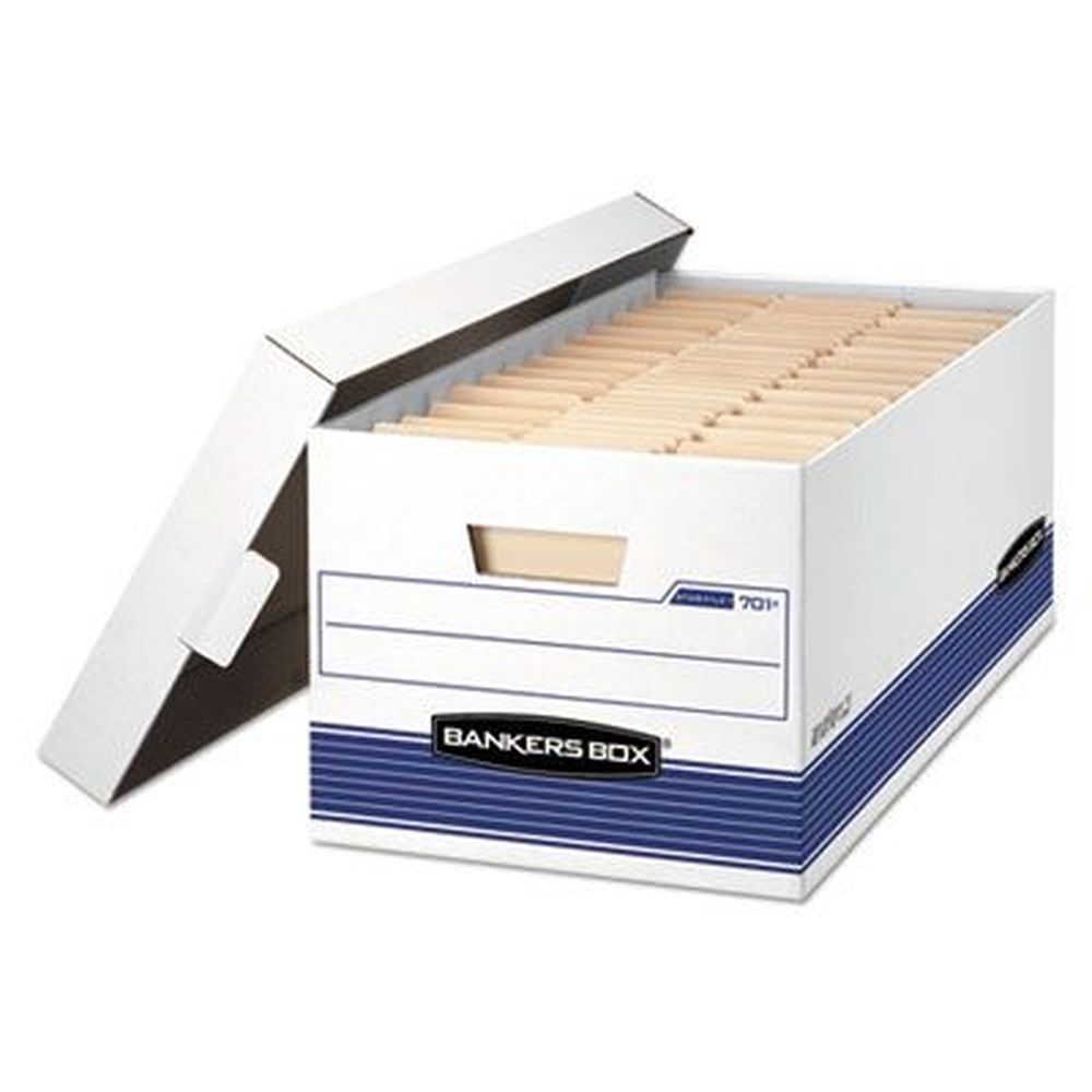 Bankers Box White Stor/File Medium Duty Storage Box, 12 x 25.38 x 10.25 inch -- 20 per case