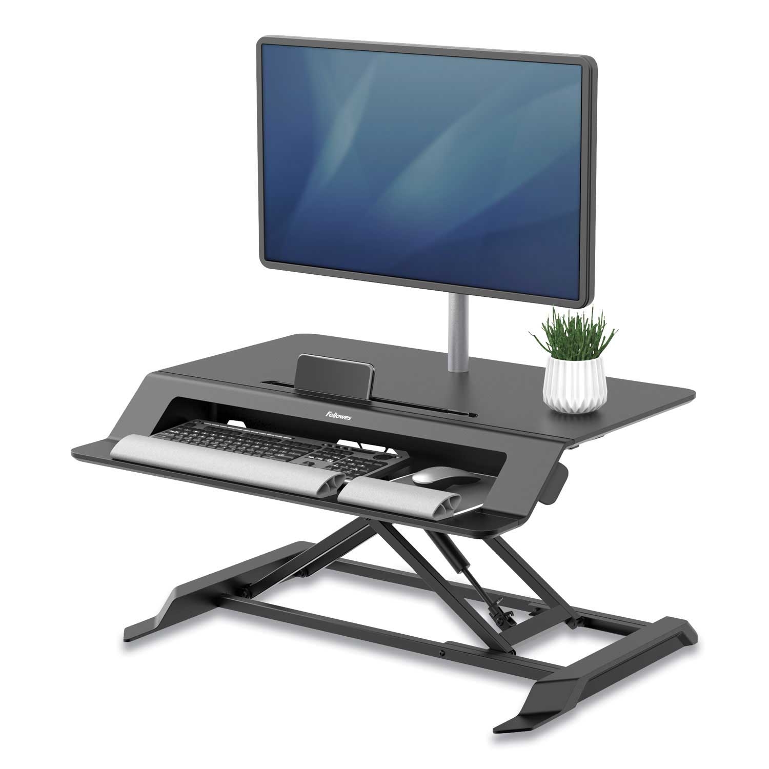 Fellowes Black Lotus LT Sit-Stand Workstation, 34.38 x 28.38 x 7.62 inch