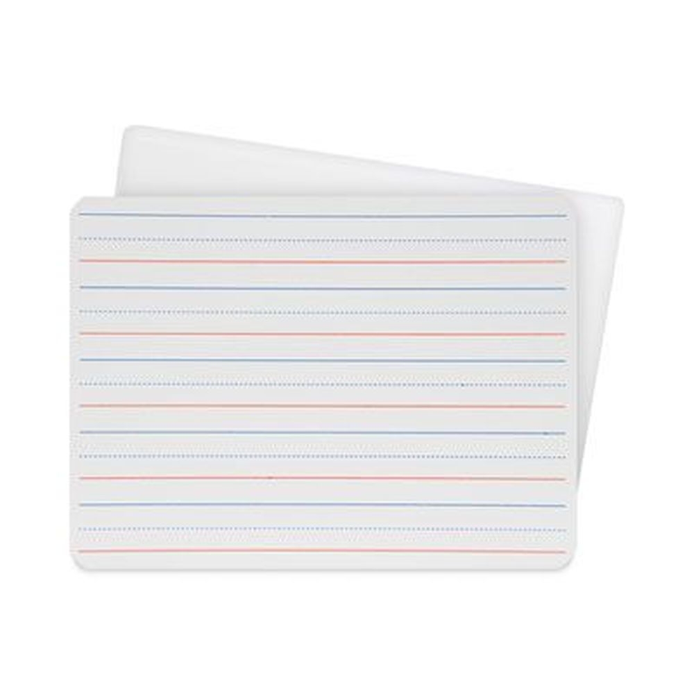 Flipside Front/Unruled White Back Two Sided Red and Blue Ruled Dry Erase Board, 12 x 9 inch -- 12 per pack