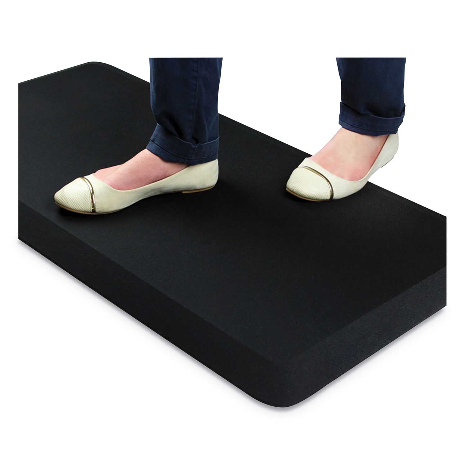 Floortex AFS TEX 3000 Black Rectangular Anti Fatigue Mat, 20 x 39 inch