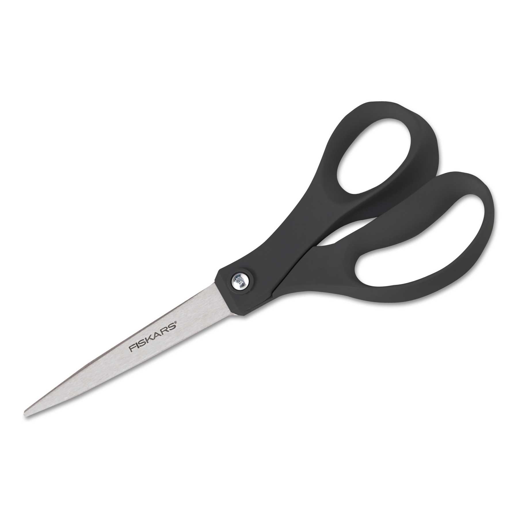 Fiskars Black Straight Plastic Handle Recycled Scissor, 10 inch Long