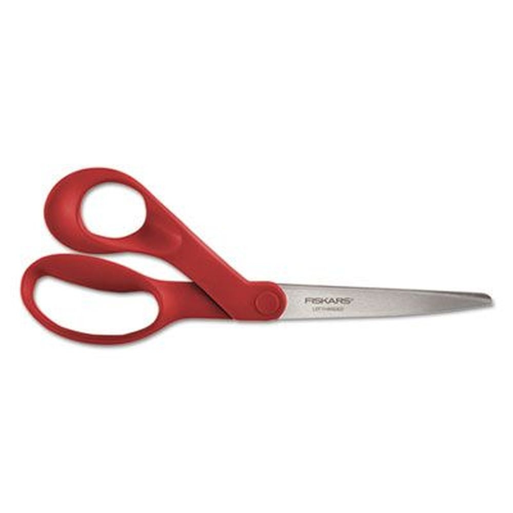Fiskars Our Finest Left-Hand Scissor with Red Offset Handle, 8 inch Long