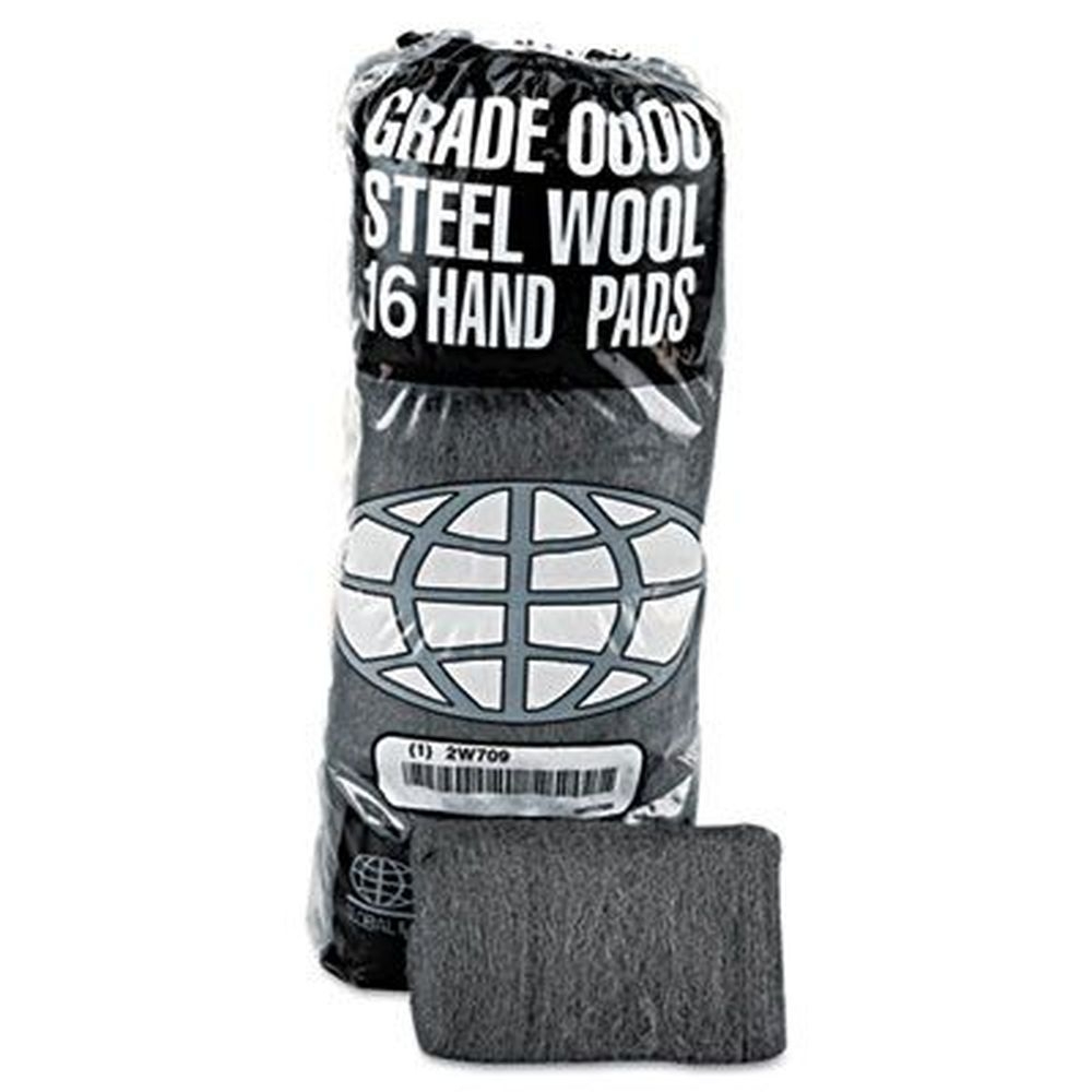Gmt Steel Gray Number 0 Fine Industrial-Quality Steel Wool Hand Pad - 16 per pack -- 12 packs per case