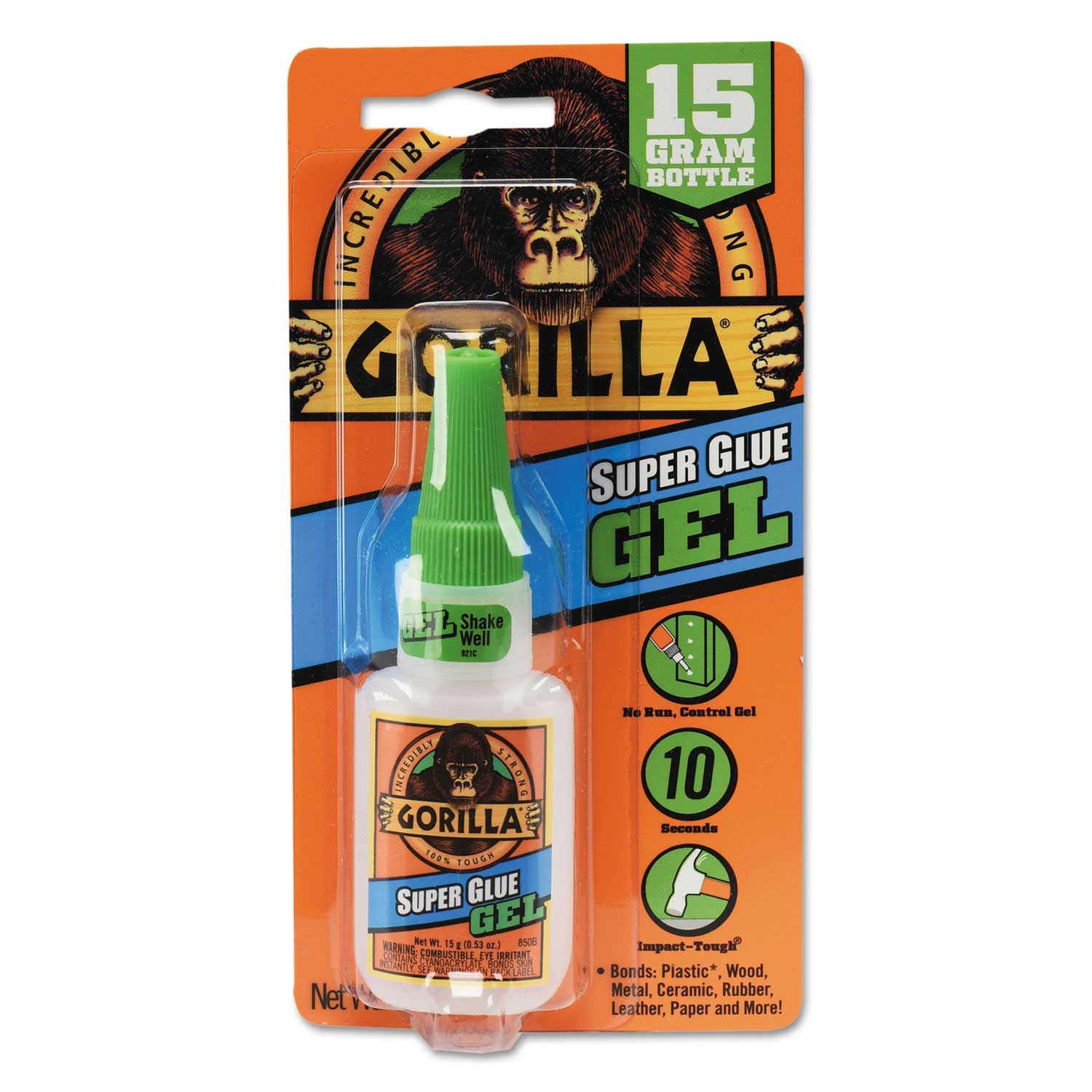 Gorilla Glue Dries Clear Super Glue Gel, 0.53 Ounce