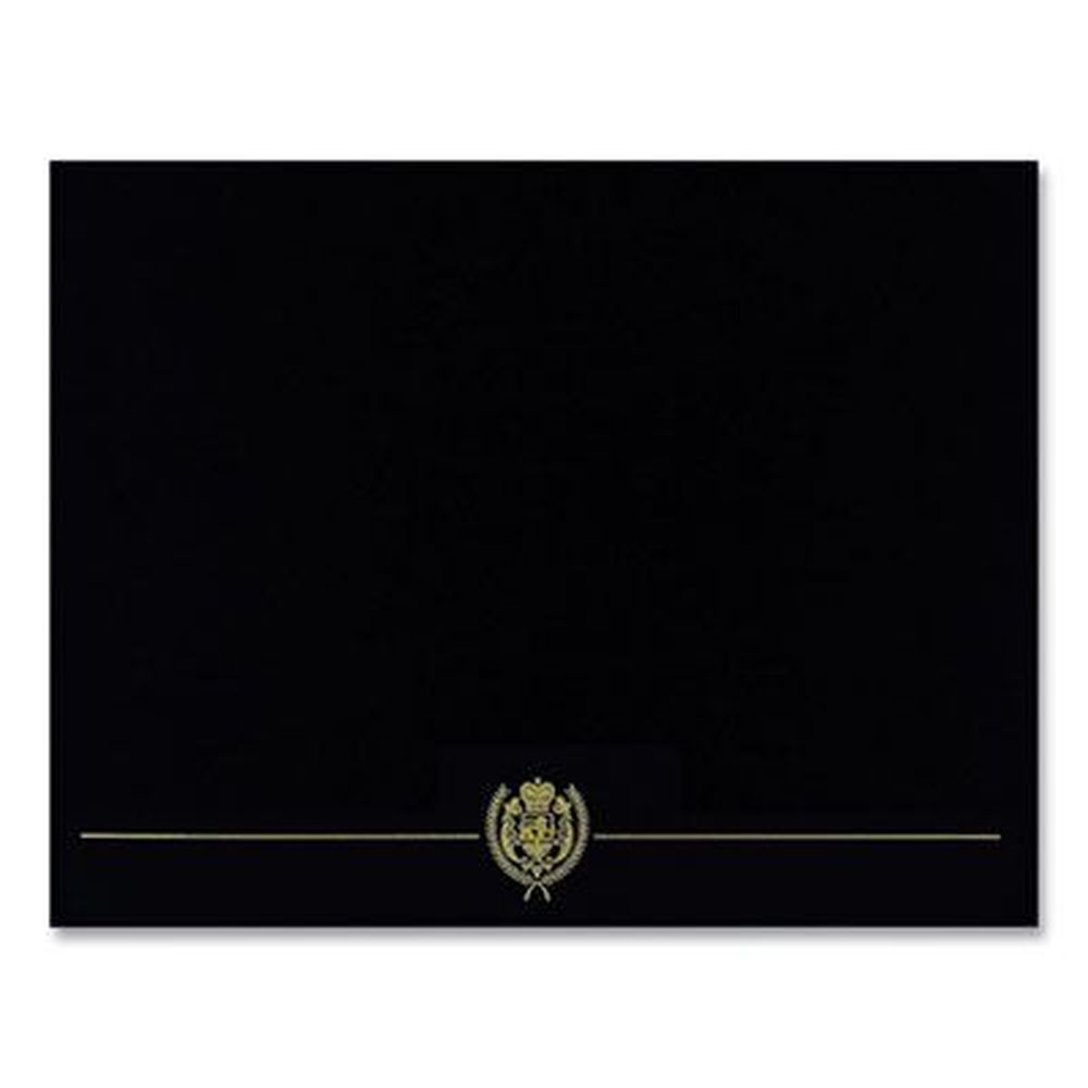 Great Papers Black Classic Crest Certificate Cover, 9.38 x 12 inch -- 5 per pack