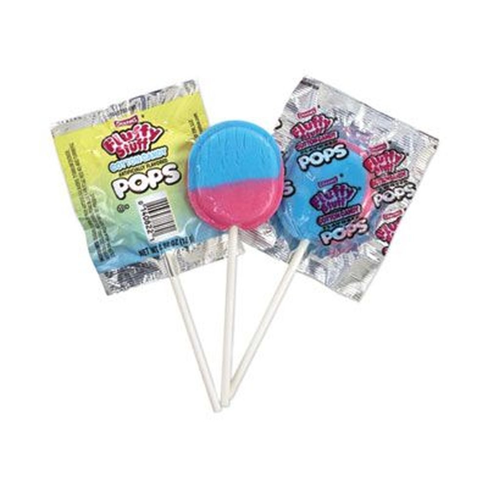 Charms Fluffy Stuff Cotton Candy Pops - 48 Individually Wrapped Pops, 29.76 Ounce Box