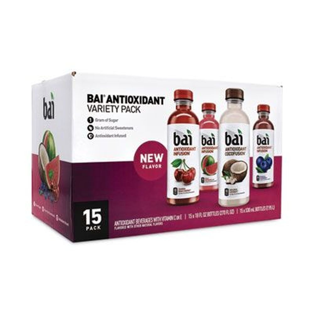 Bai Antioxidant Infused Beverage - Variety Pack, 18 Ounce Bottle -- 15 per box