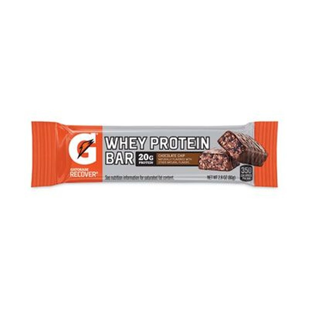 Gatorade Recover Chocolate Chip Whey Protein Bar, 2.8 Ounce -- 12 bars per box