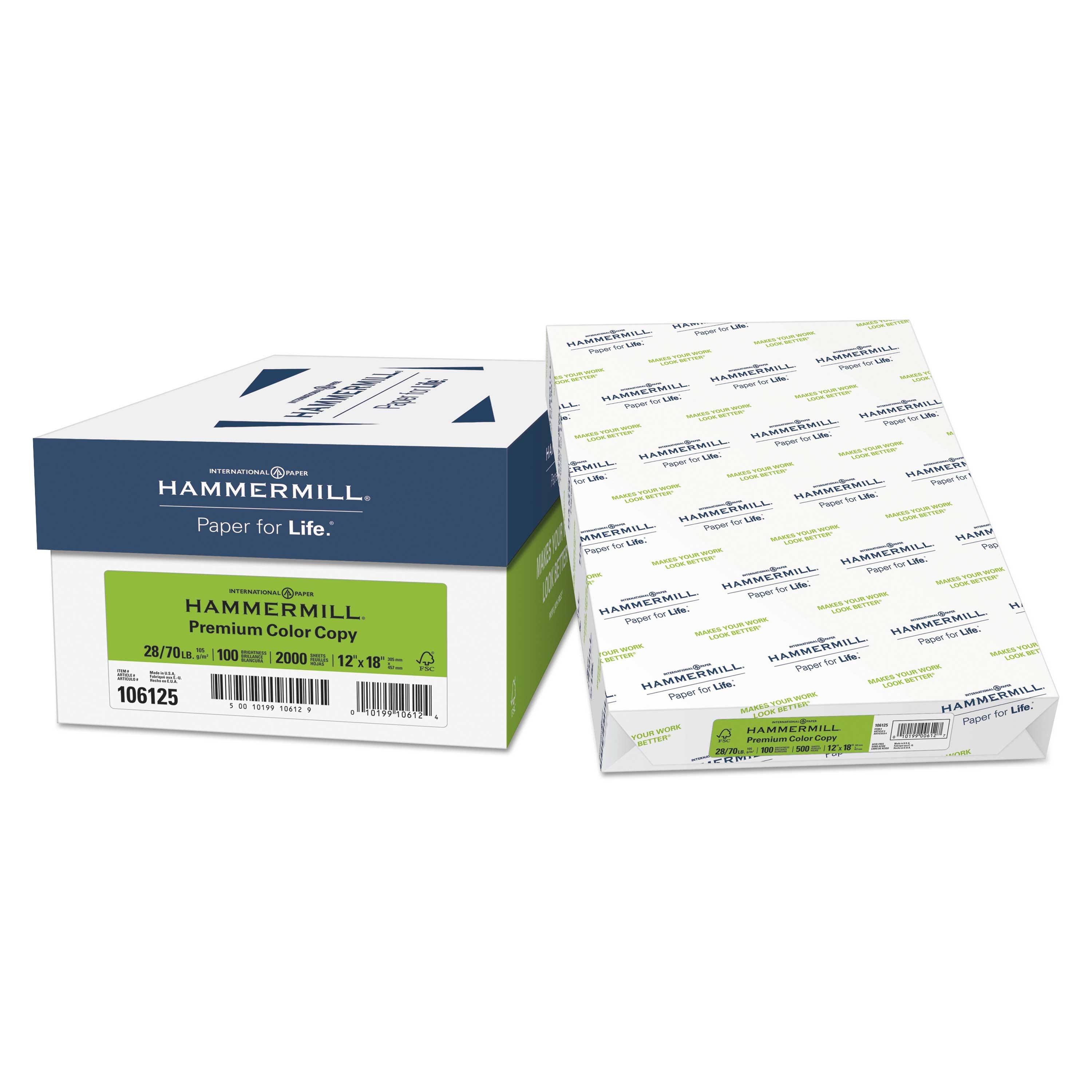 Hammermill Photo White Premium Color Copy Print Paper, 12 x 18 inch - 500 per reem -- 1 reem per case