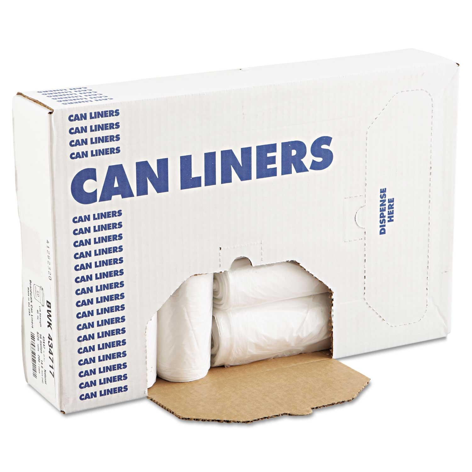 AccuFit Natural 14 Microns High-Density Can Liner, 29 x 45 inch -- 250 per case
