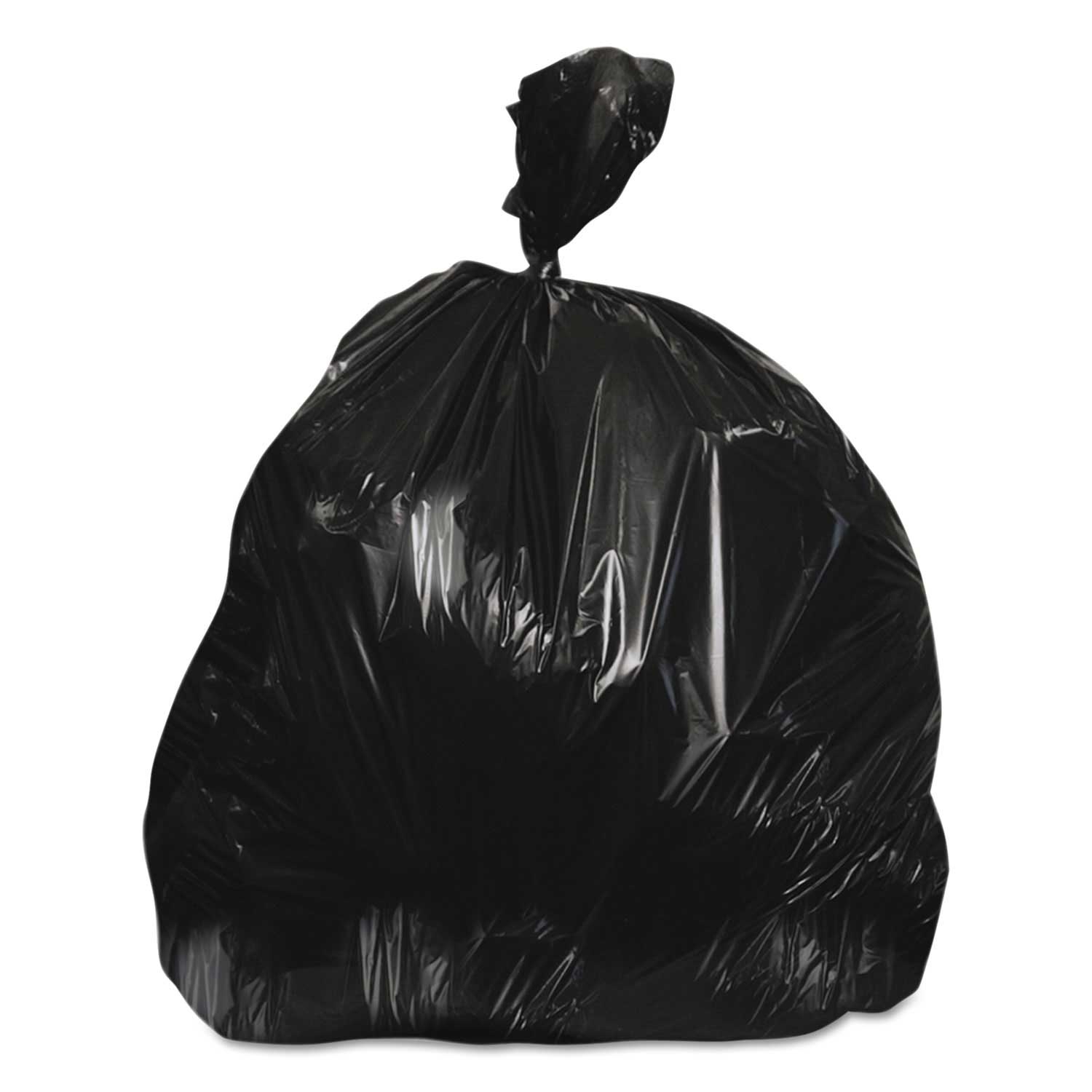 Heritage Black Polyethylene 17 Microns High Density Waste Can Liner, 38 x 60 inch -- 200 per case
