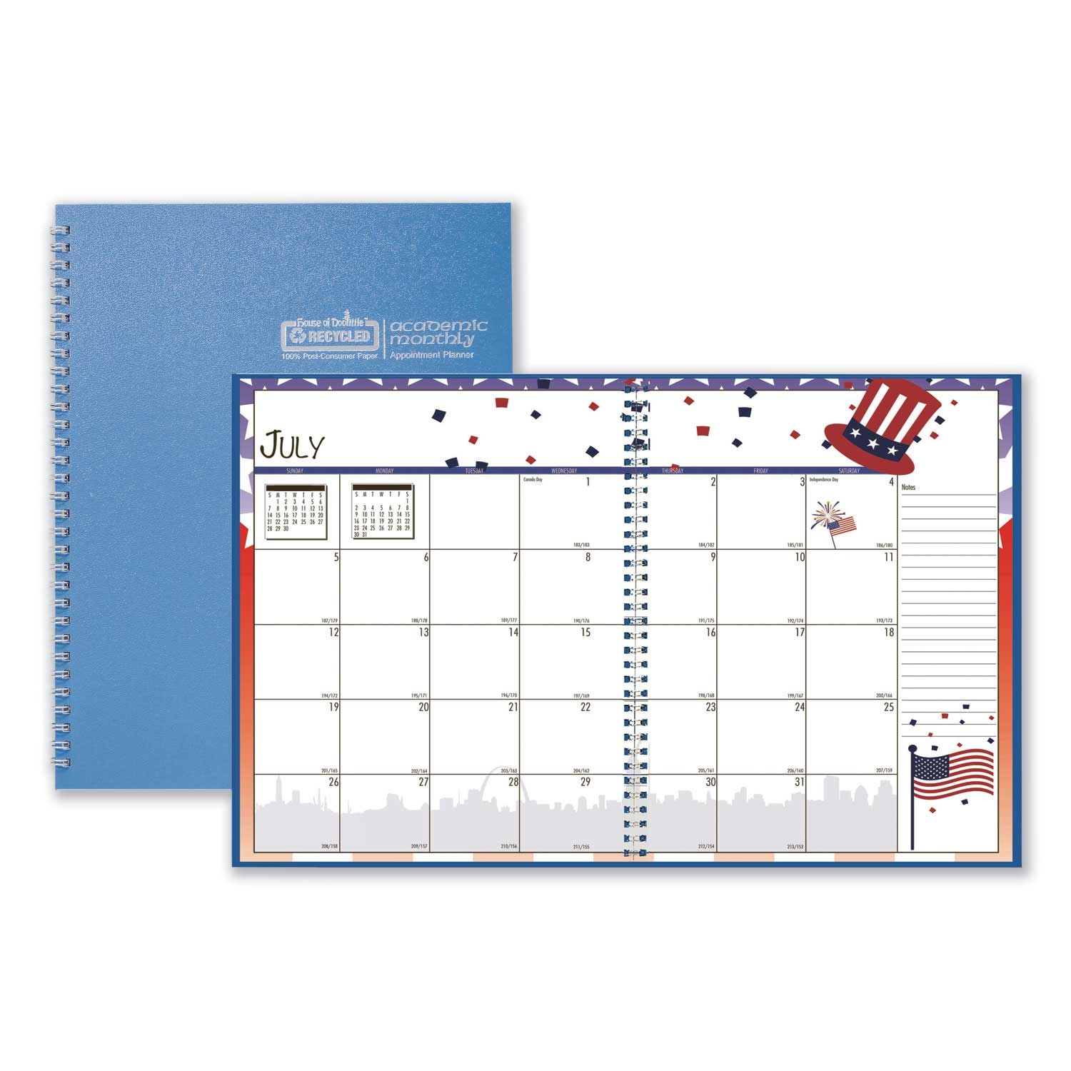 House of Doolittle Light Blue Seasonal Monthly Academic Planner, 10 x 7 inch