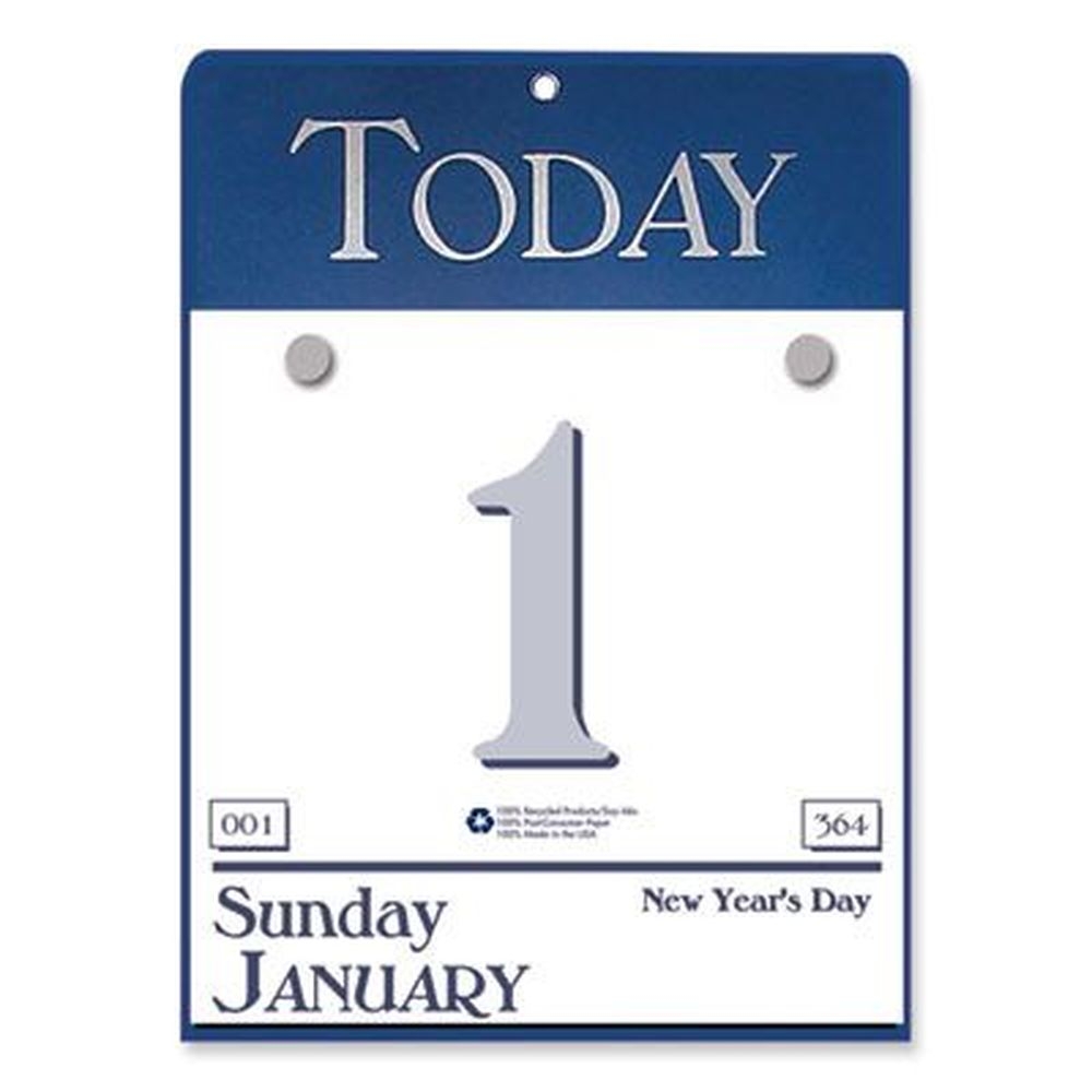 House of Doolittle 12-Month White/Blue/Gray Sheets Recycled Today Wall Calendar Refill, 6.5 x 9.13 inch