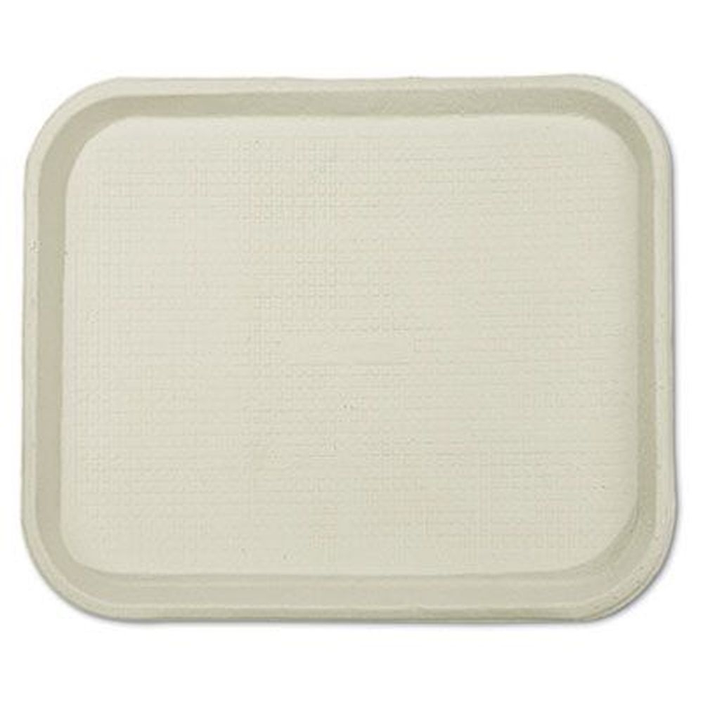 Chinet White 1-Compartment Savaday Molded Fiber Food Tray, 9 x 12 x 1 inch -- 250 per case