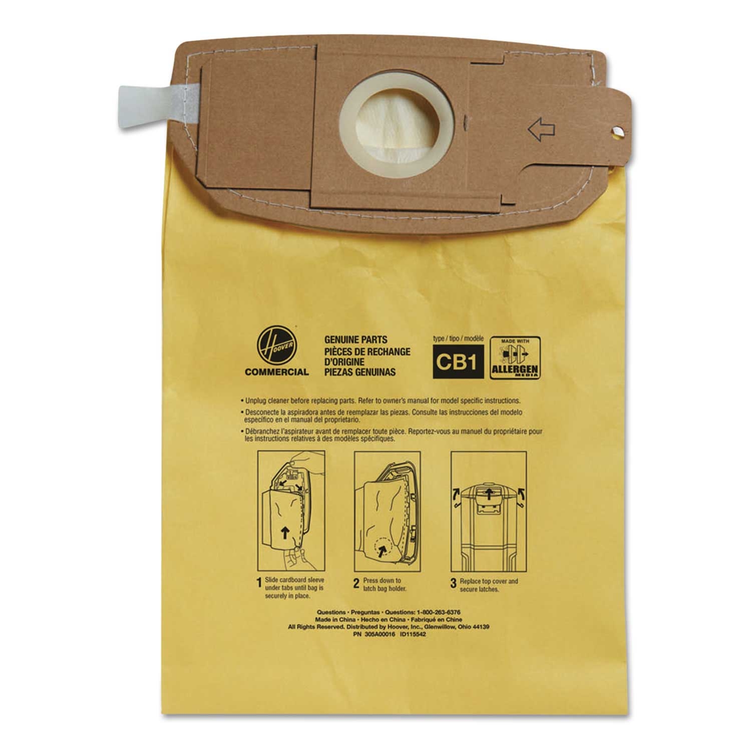 Hoover Commercial Allergen C1 Disposable Vacuum Bag - 10 per pack