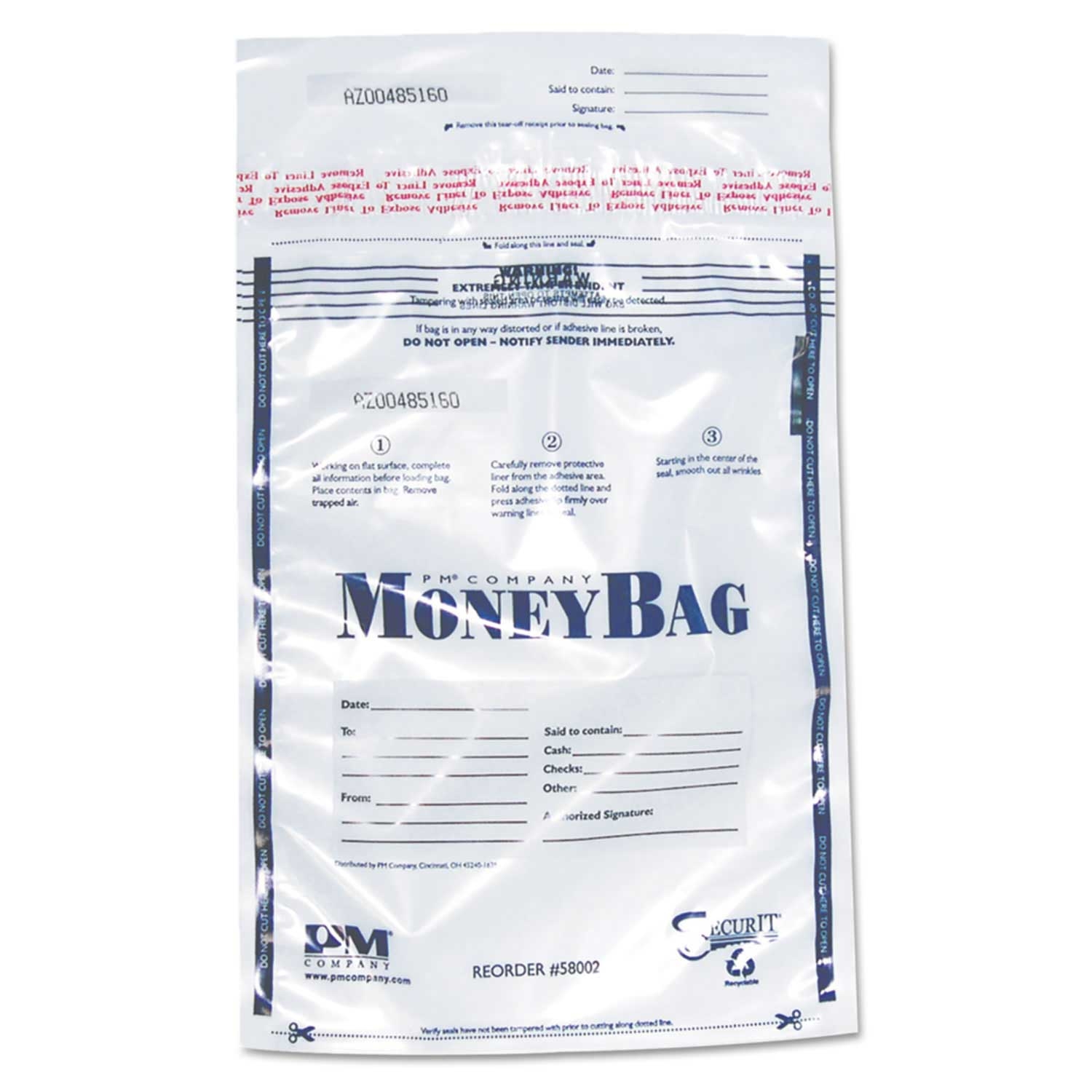 SecurIT Clear Tamper Evident Deposit Bag, 9 x 12 inch - 100 per pack -- 1 pack per case