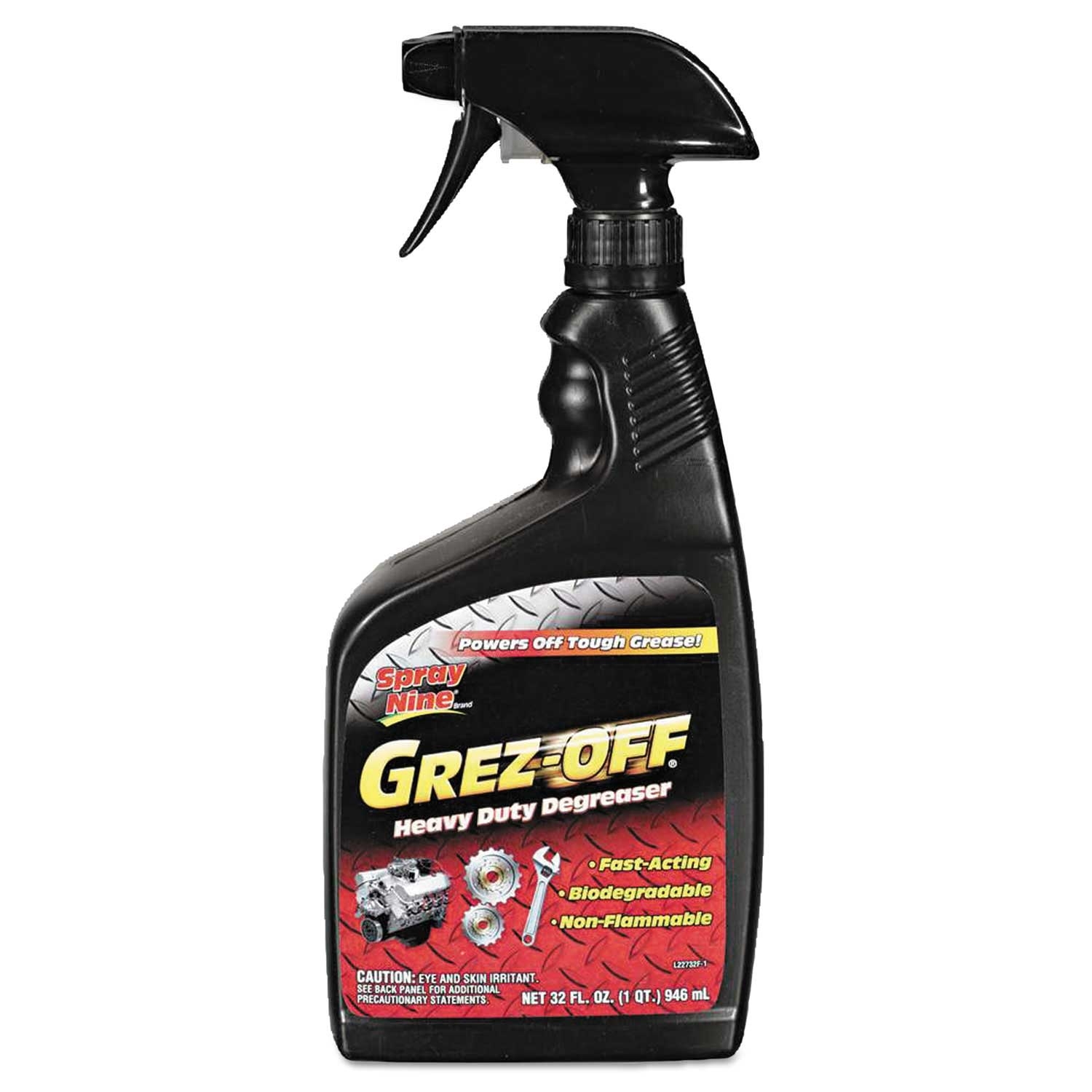Spray Nine Grez-Off Unscented Heavy Duty Degreaser, 32 Ounce Spray Bottle -- 12 per case