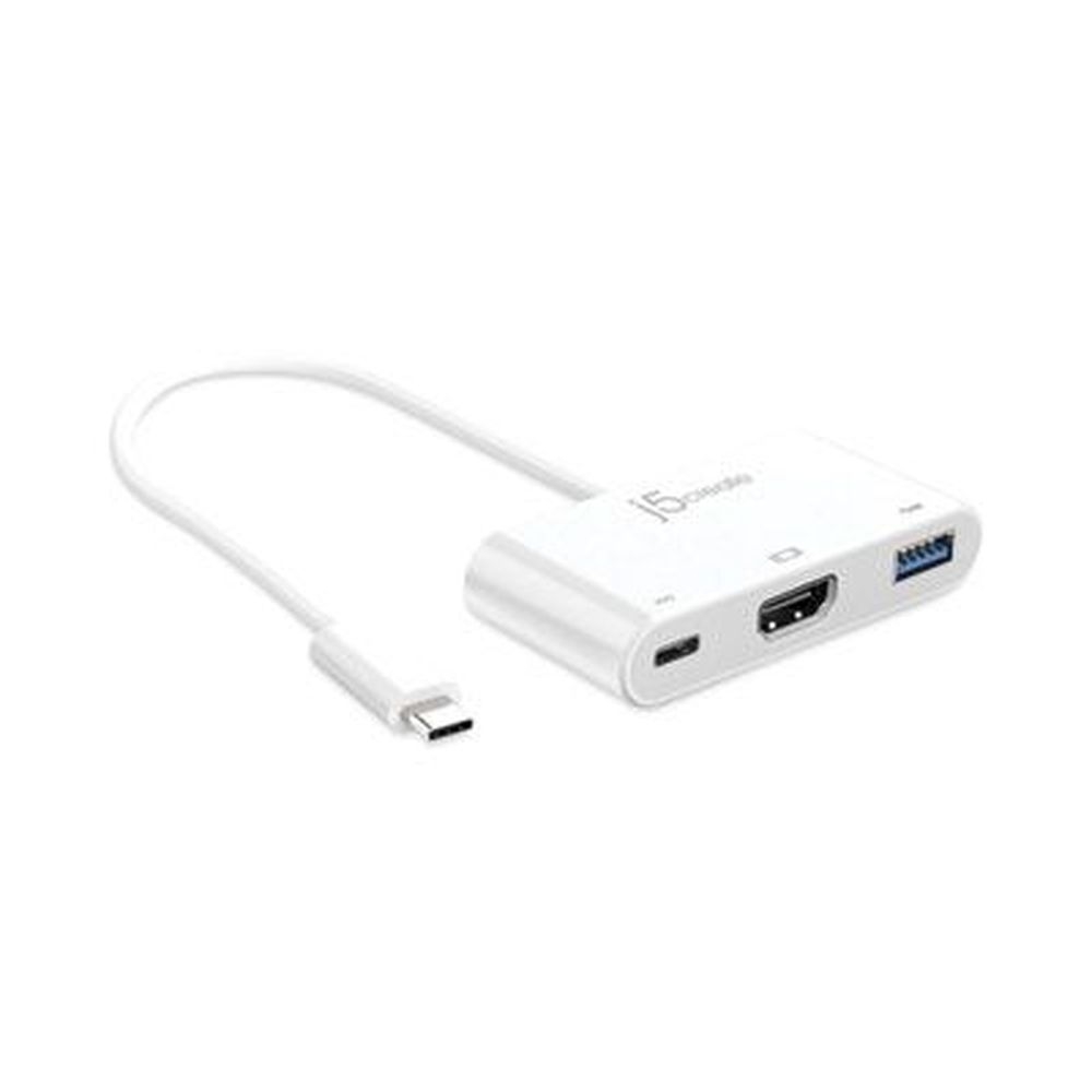 j5create White USB-C to HDMI/USB Adapter, 7.87 inch