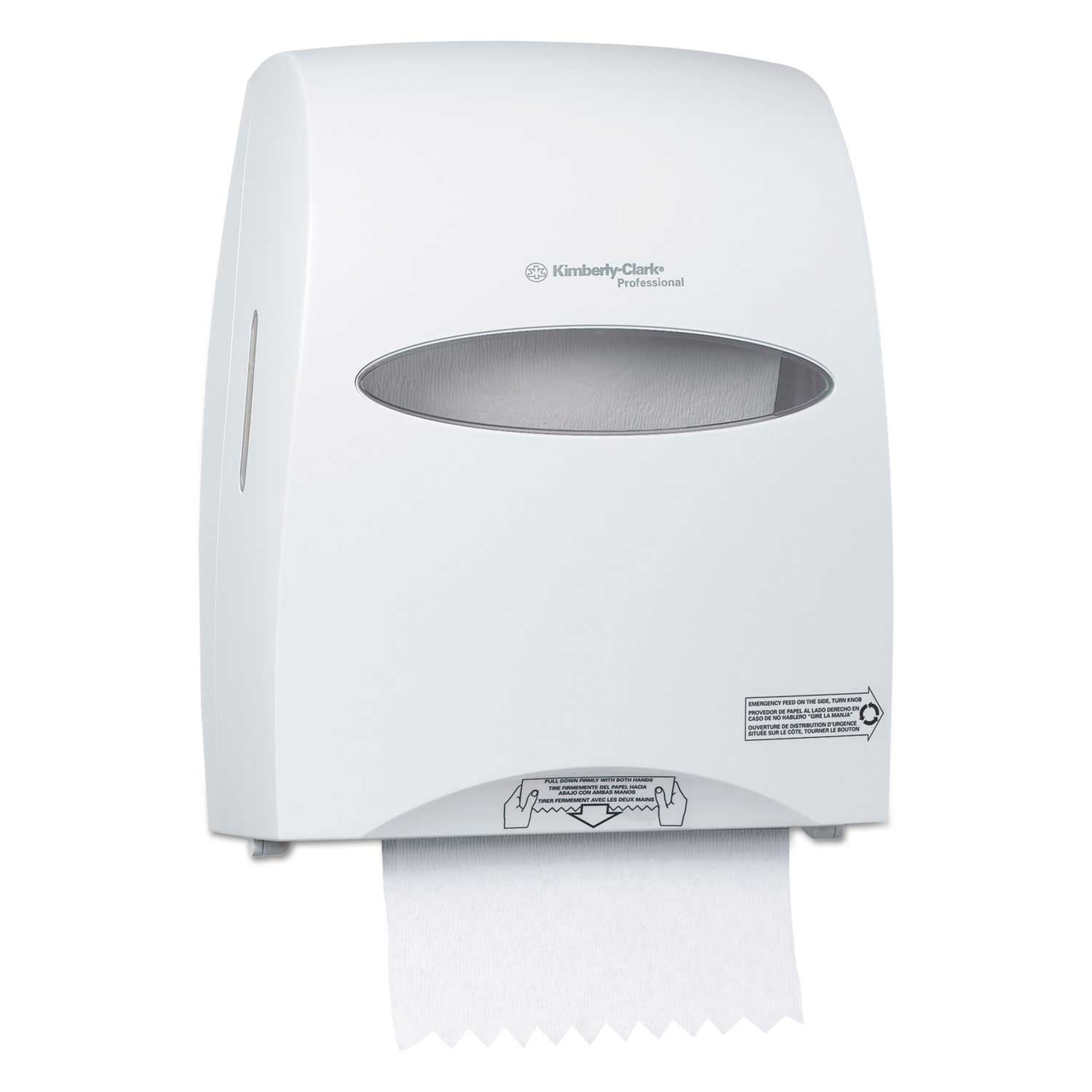 Kimberly-Clark Professional Plastic White Sanitouch Hard Roll Towel Dispenser, 12 63/100 x 10 1/5 x 16 13/100 inch