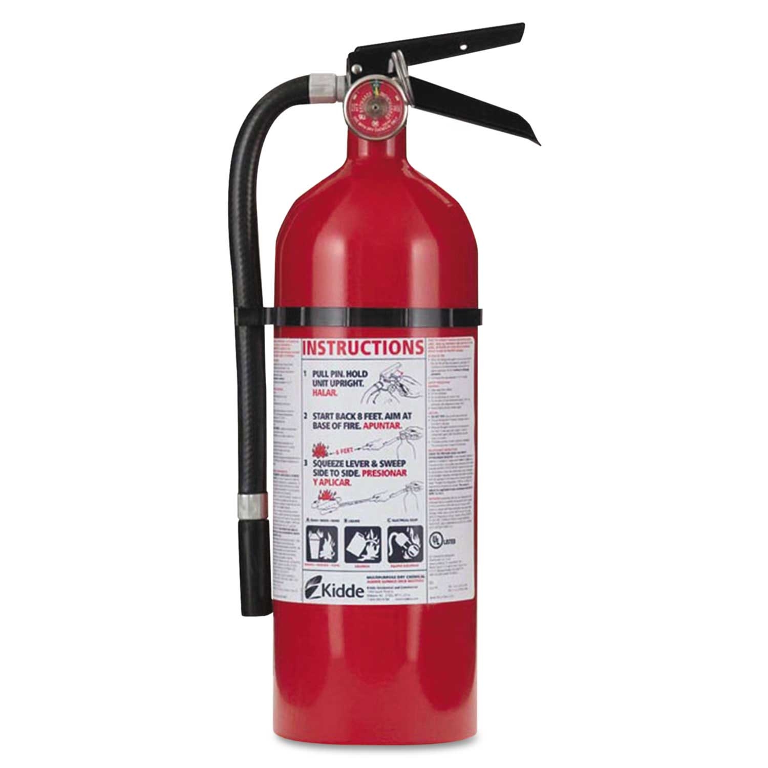 Kidde Pro 210 Fire Extinguisher, 4 Pound Capacity