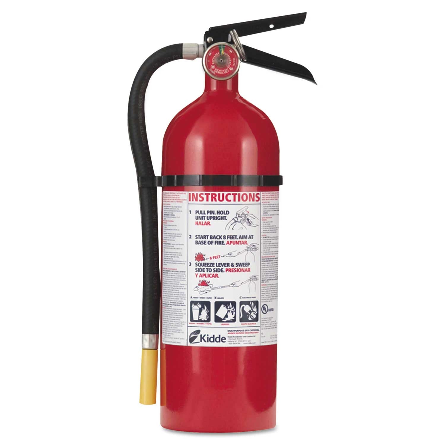 Kidde Proline Pro 5 Multi-Purpose Dry Chemical Fire Extinguisher, 8.5 Pound Capacity