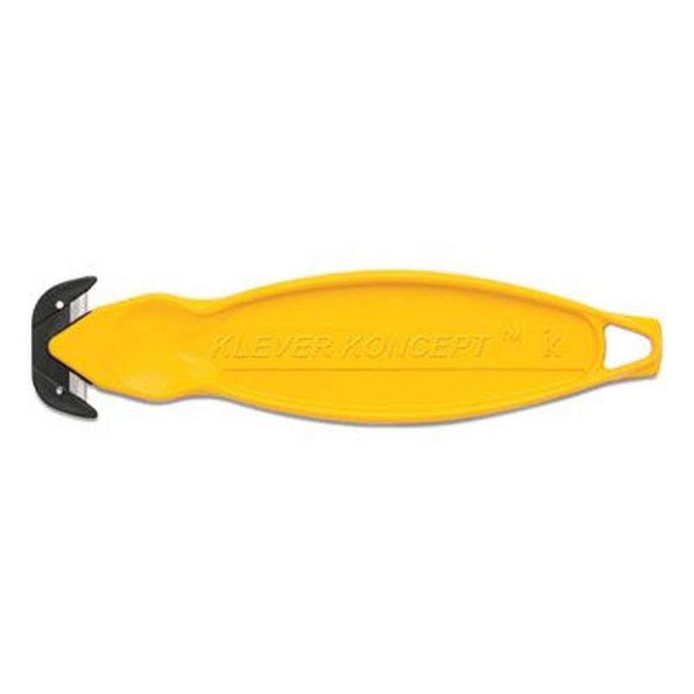 Klever Koncept Safety Cutter, 5.75 inch Yellow Plastic Handle -- 10 per pack
