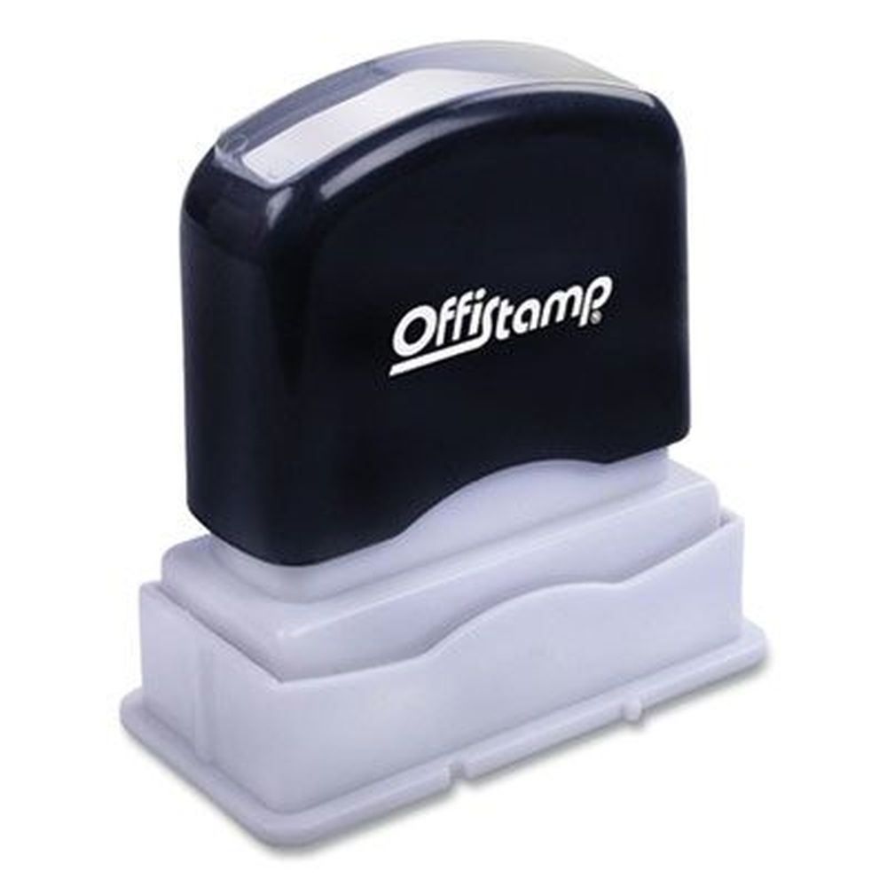 Offistamp Red Ink Received Pre-Inked Message Stamp with Blank Date Box, 1.63 x 0.38 inch Impression