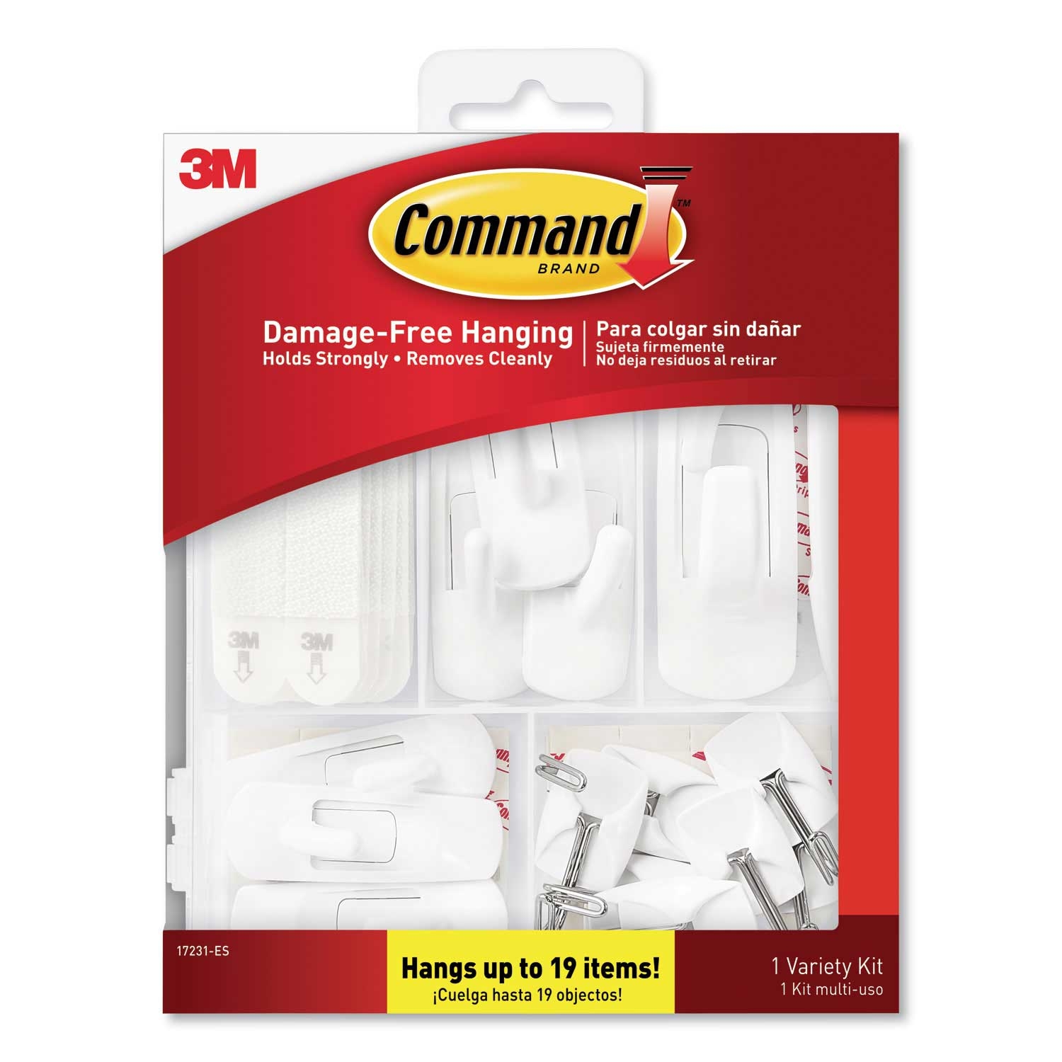 Command General Purpose Hooks Assorted Sizes - 54 Pieces per pack -- 1 pack per case