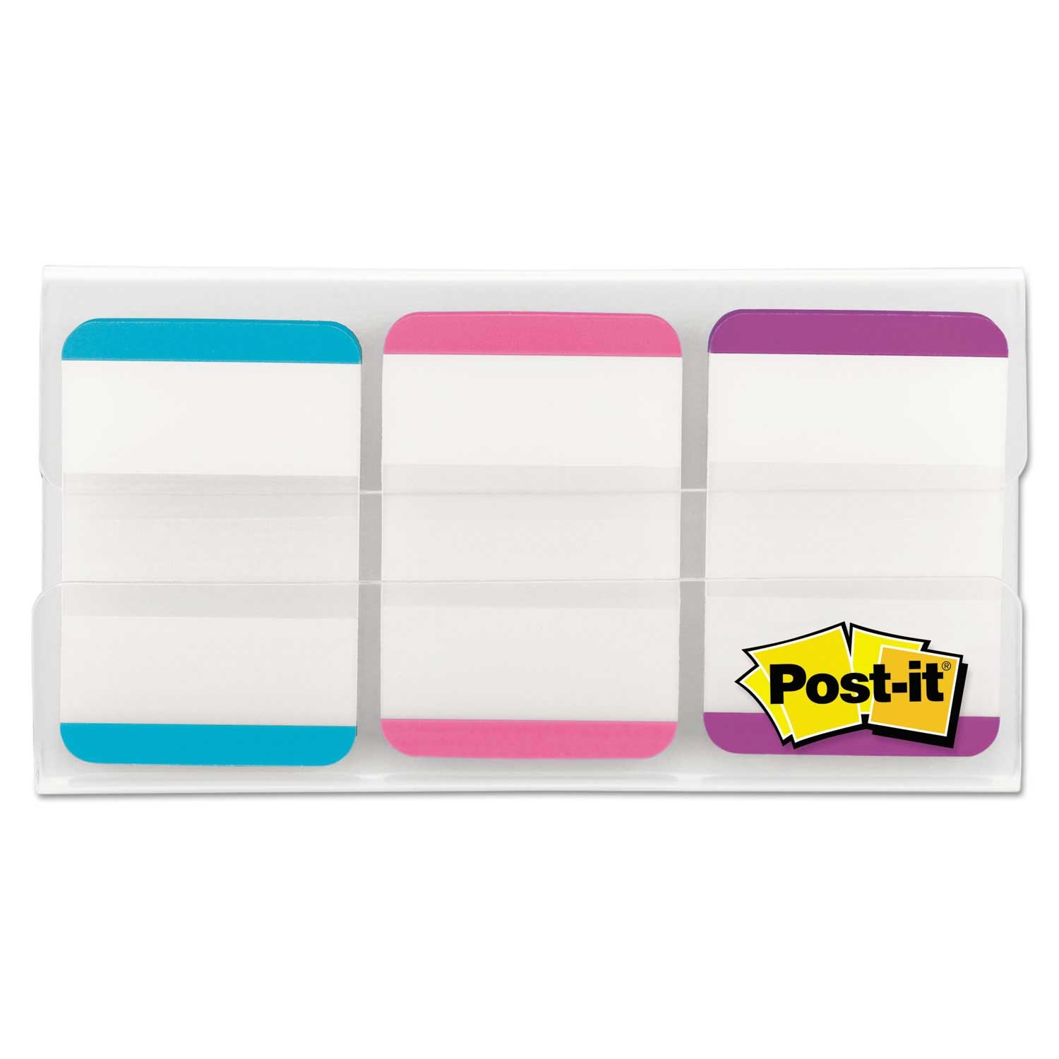 Post-it Aqua Pink and Violet File Tabs, 1 inch Wide - 66 per pack -- 1 pack per case