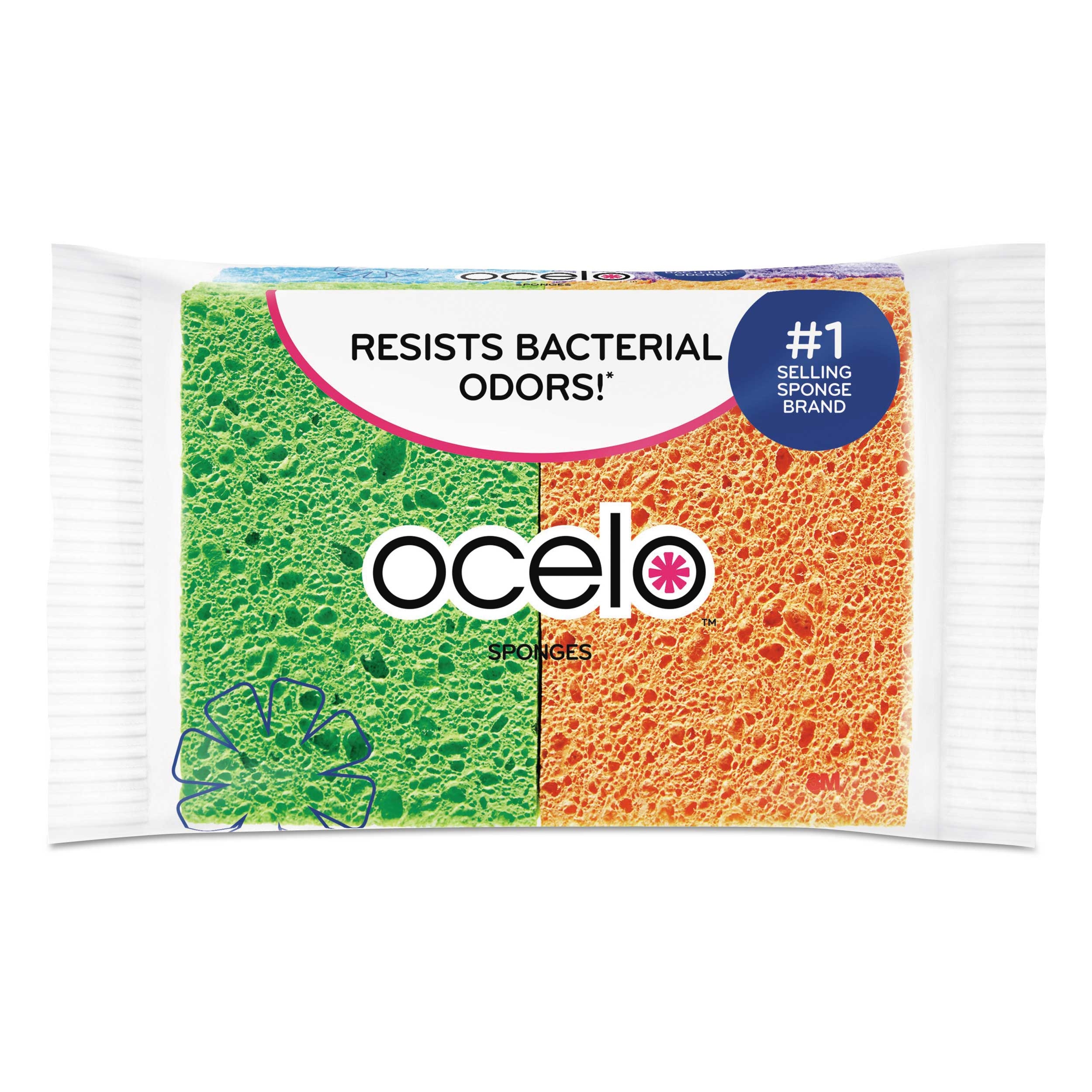 ocelo Vibrant Color Sponge - Assorted Colors, 4.7 x 3, 0.6 inch Thick - 4 per pack -- 1 pack