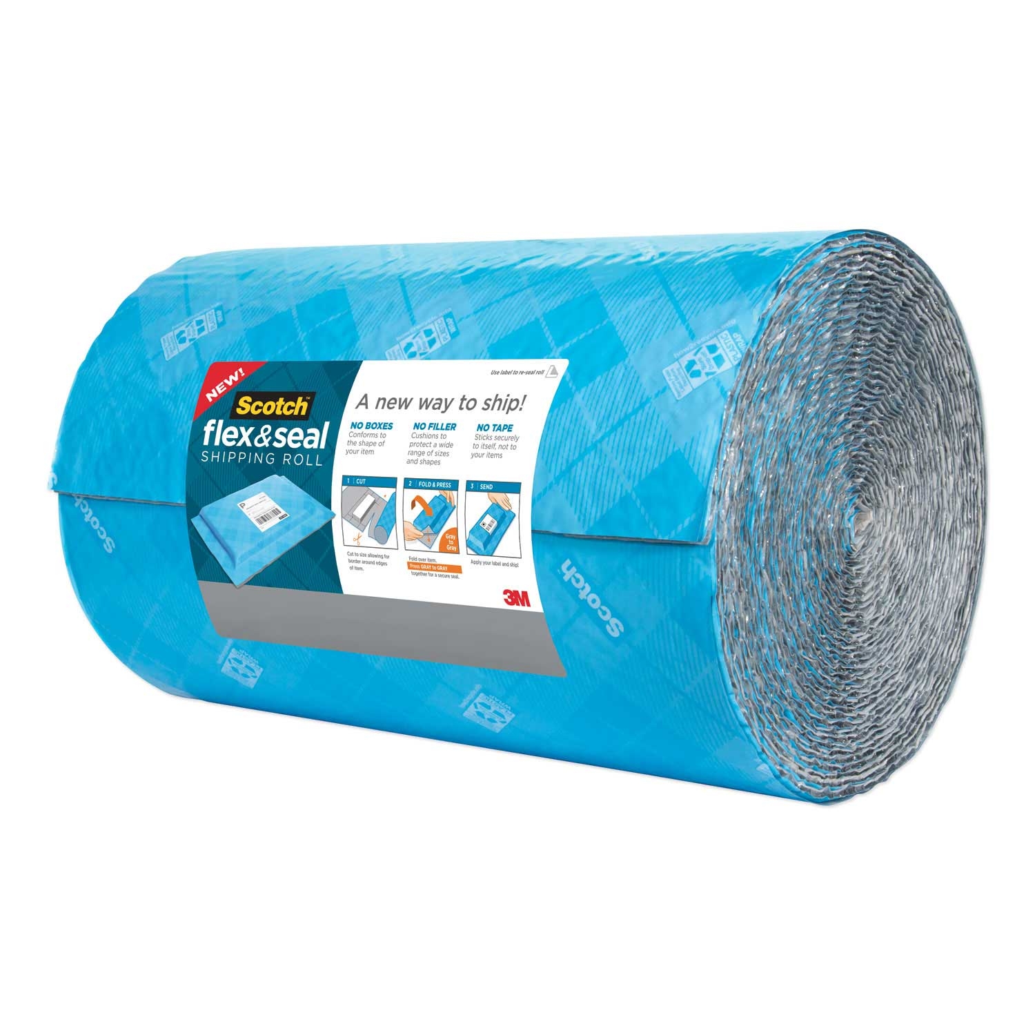 Scotch Blue and Gray Flex and Seal Shipping Roll, 15 inch x 50 Feet -- 1 roll