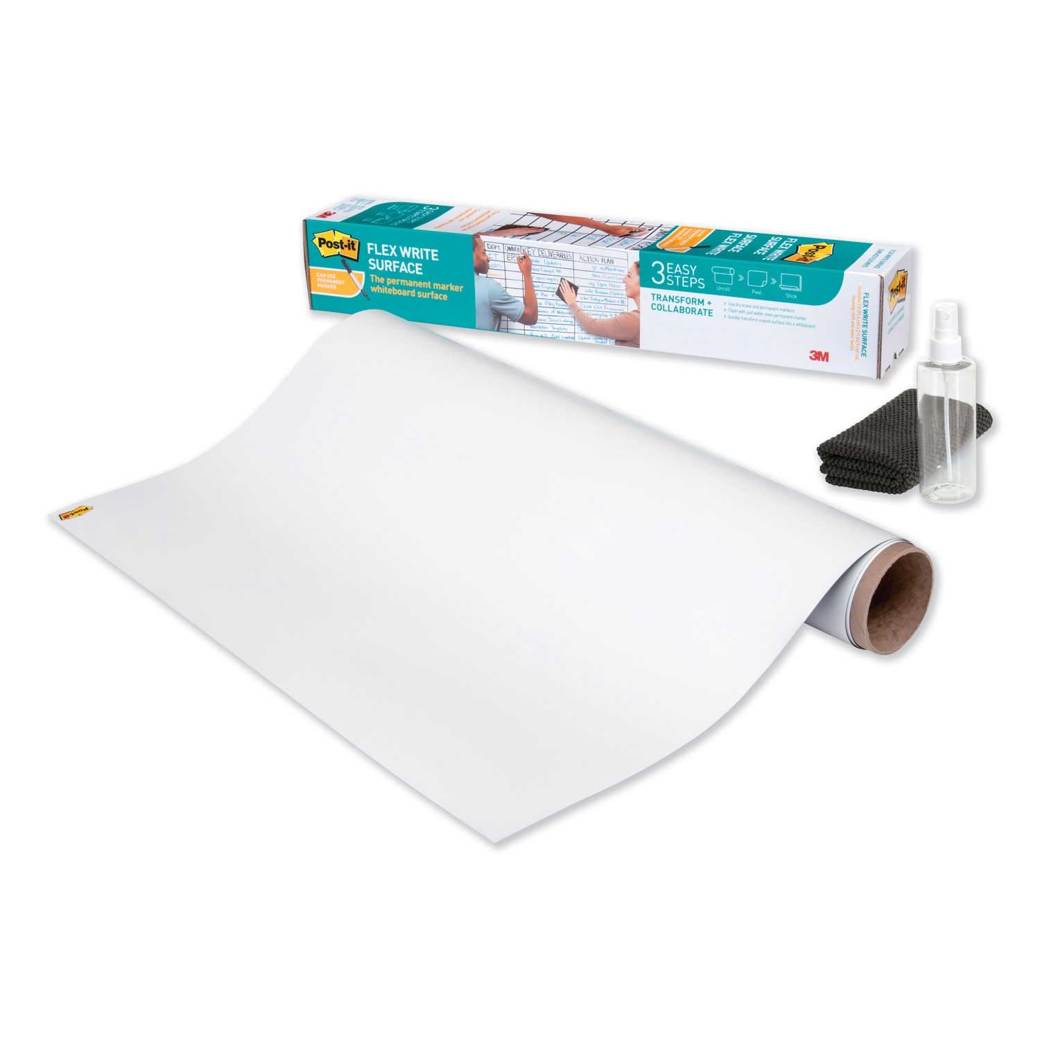 Post-it White Flex Write Surface, 96 x 48 inch -- 1 roll