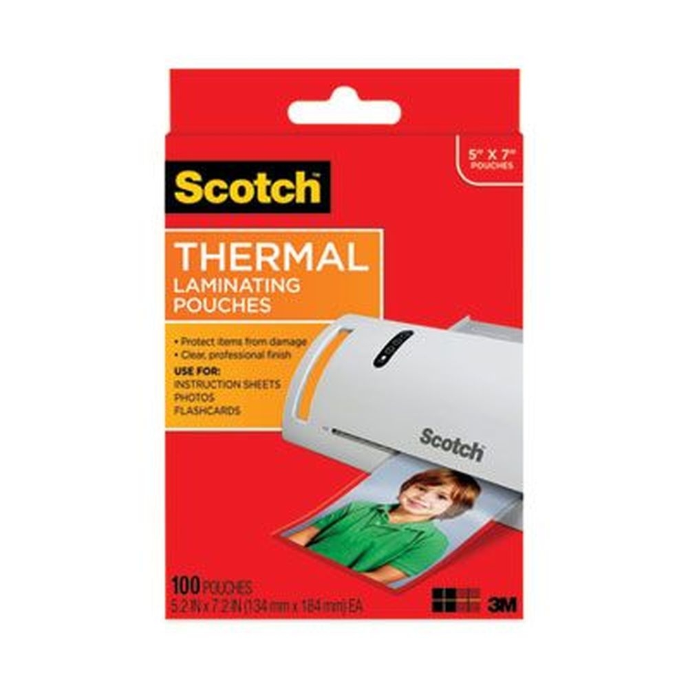 Scotch Clear 5 Mil Laminating Pouch, 5 x 7 inch -- 100 per pack