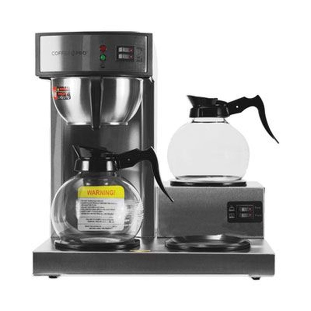 Coffee Pro Stainless Steel Three-Burner Low Profile Institutional Coffee Maker