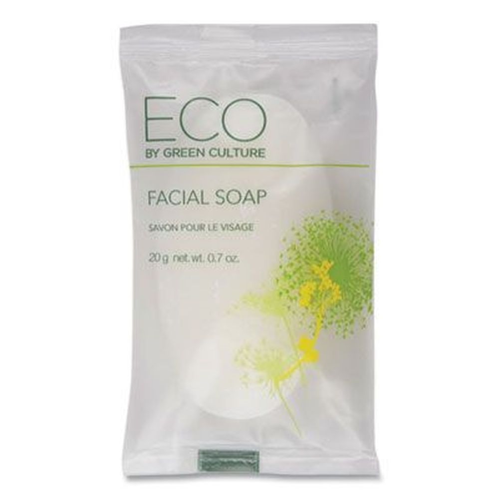 Eco By Green Culture Clean Scent Facial Soap Bar, 0.71 Ounce -- 500 per case