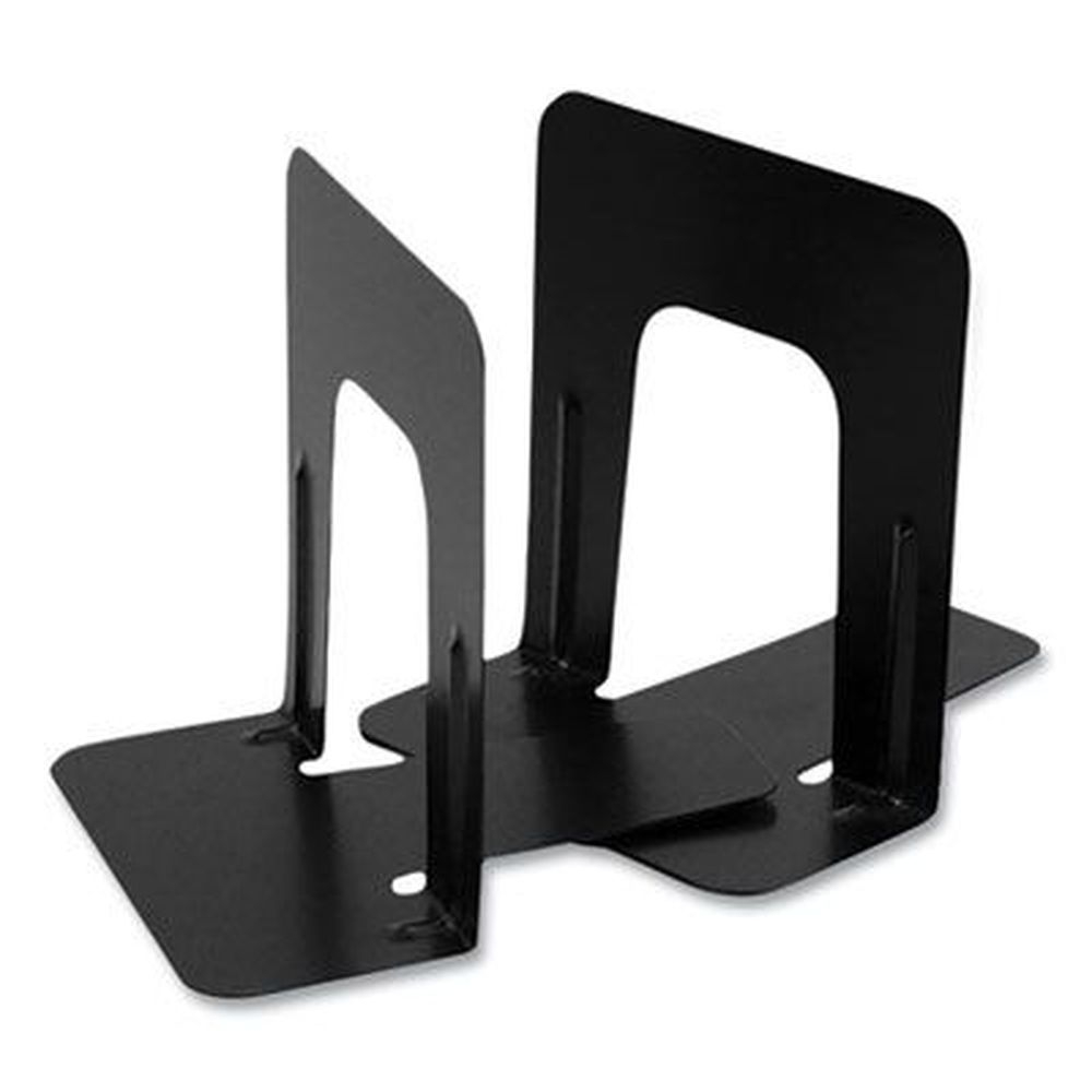 Officemate Black Nonskid Steel Bookends, 4.75 x 5.13 x 5 inch