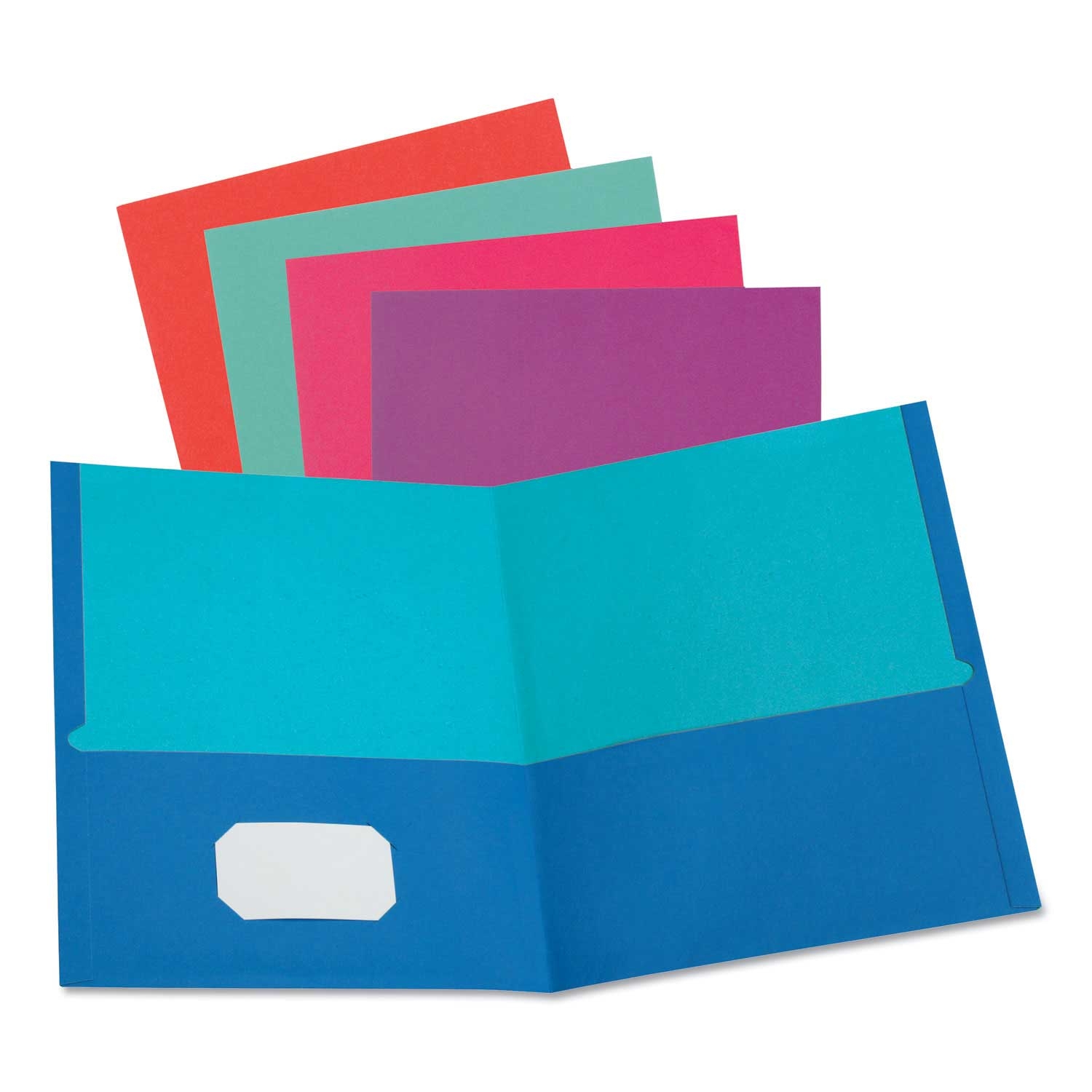 Oxford Assorted Twisted Twin Letter Textured Pocket Folder - 10 per pack -- 20 packs per case