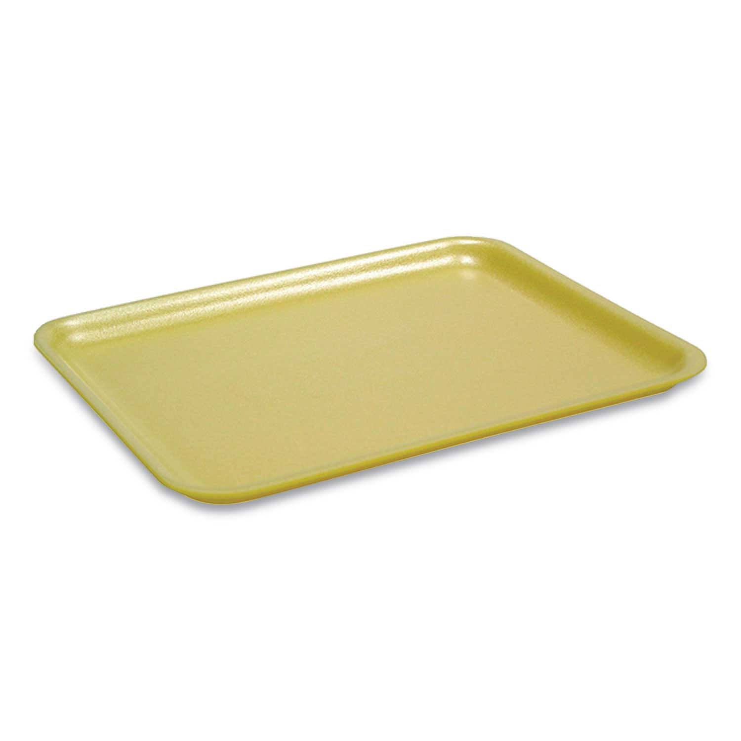 Pactiv Polystyrene Yellow Number 2 Supermarket Tray, 8.38 x 5.88 x 1.21 inch -- 500 per case