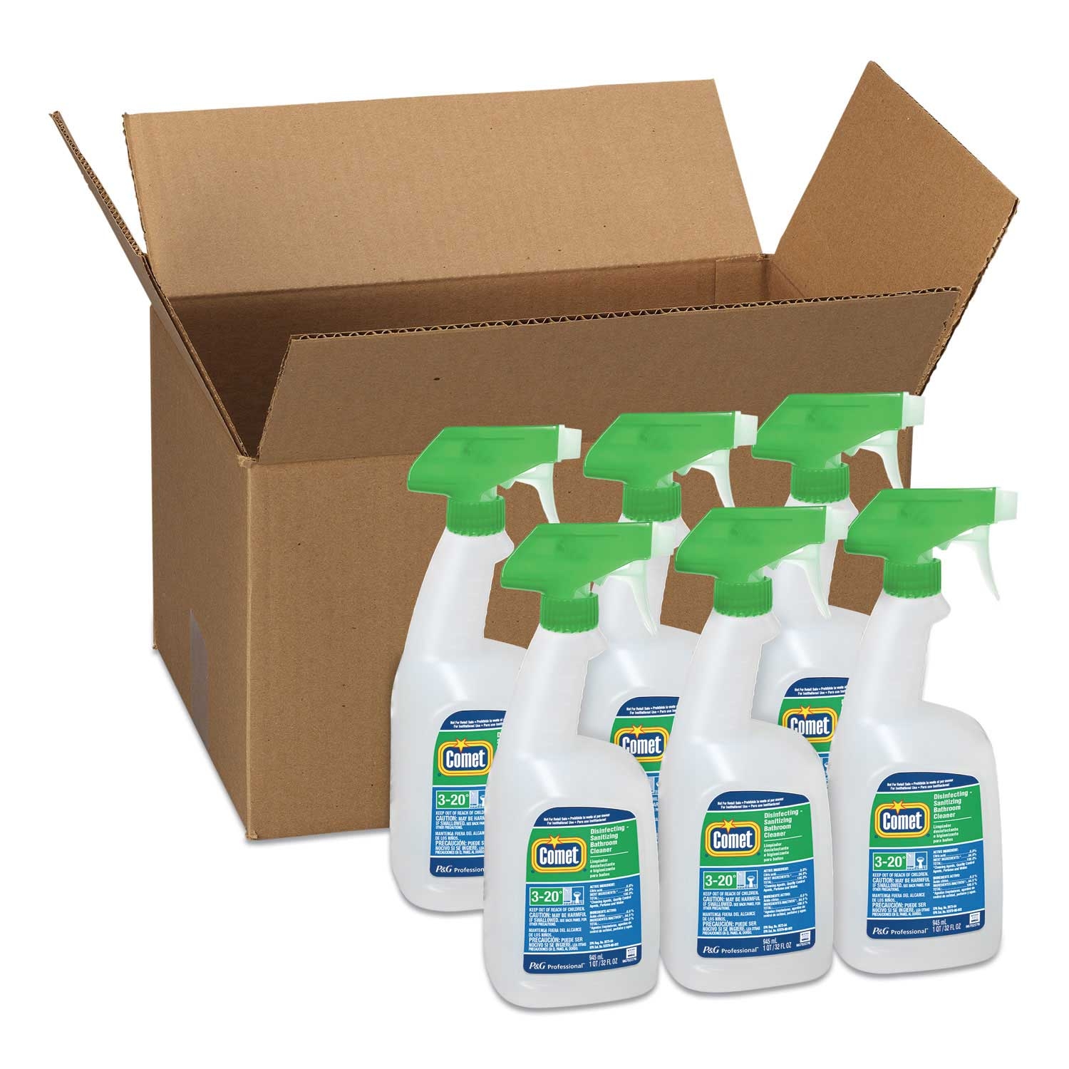 Comet Disinfecting-Sanitizing Bathroom Cleaner, 32 Ounce Trigger Spray Bottle -- 6 per case