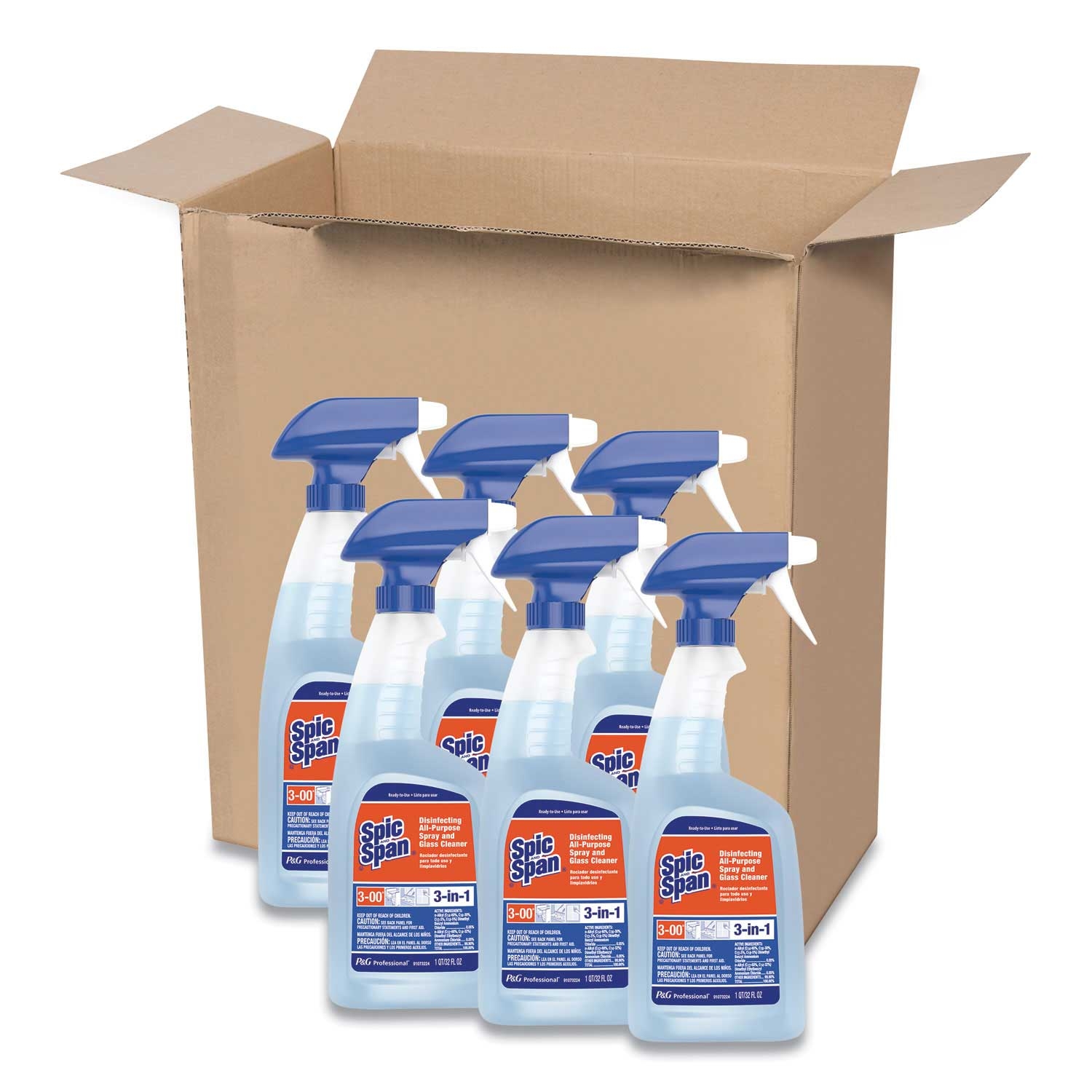 Spic and Span Fresh Scent Disinfecting All Purpose Spray and Glass Cleaner, 32 Ounce Spray Bottle -- 6 per case