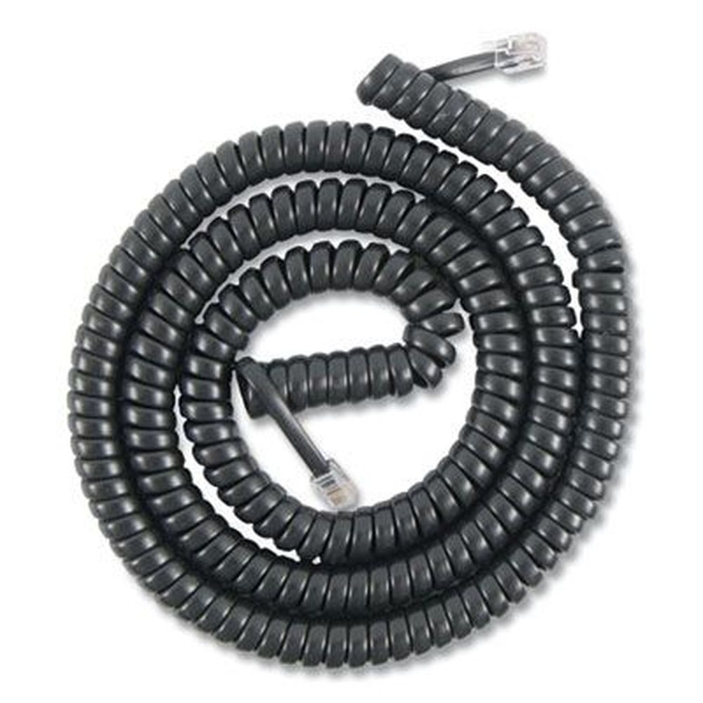 Power Gear Black Coiled Phone Cord, 12 Feet