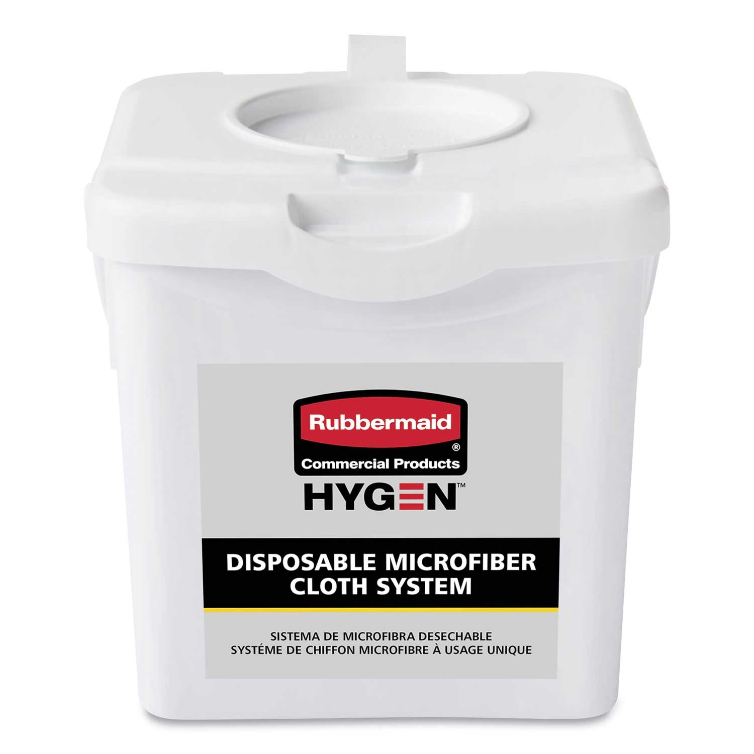 Rubbermaid Commercial Hygen White Disposable Microfiber Cloth Charging Bucket, 7.92 x 7.75 x 7.44 inch -- 4 per case